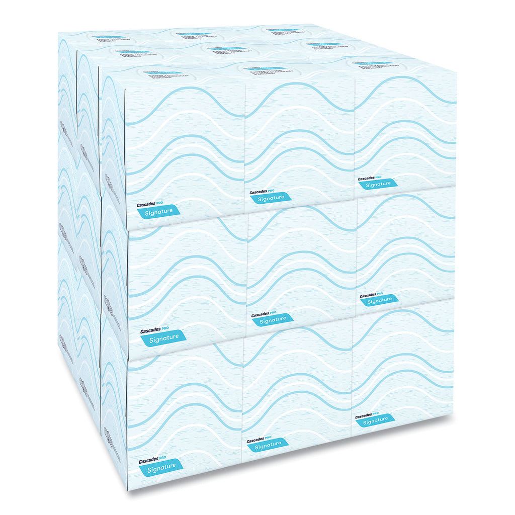 Signature Facial Tissue, 2-Ply, White, Cube, 90 Sheets/Box, 36 Boxes/Carton