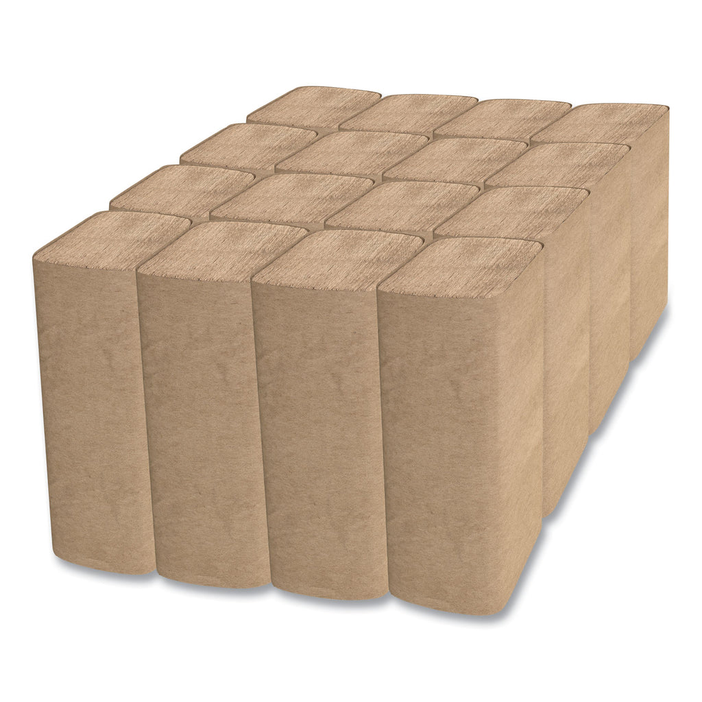 Select Folded Paper Towels, Single-Fold, 1-Ply, 9 x 9.45, Natural, 250/Pack, 16 Packs/Carton