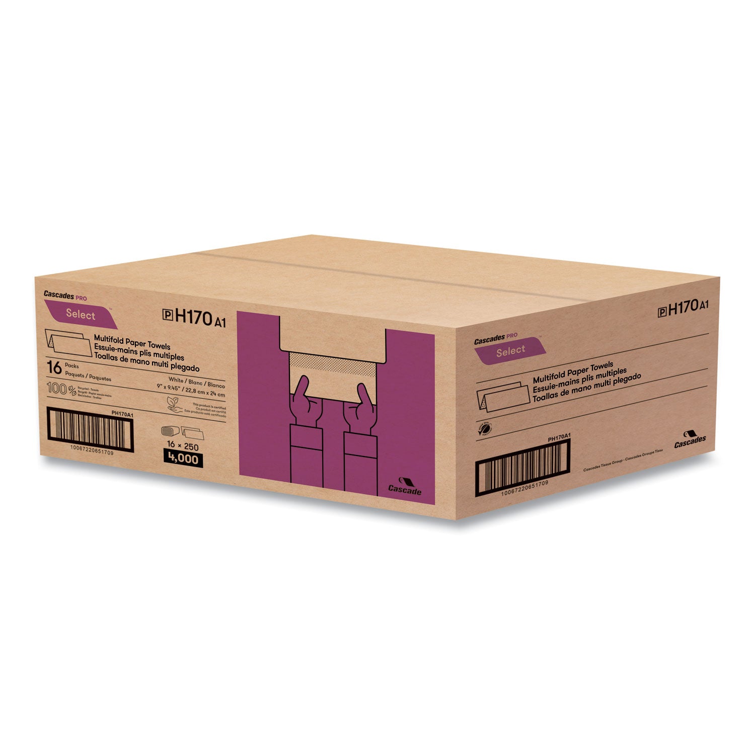 select-folded-paper-towels-multifold-1-ply-913-x-95-white-250-pack-16-packs-carton_csdh170 - 3