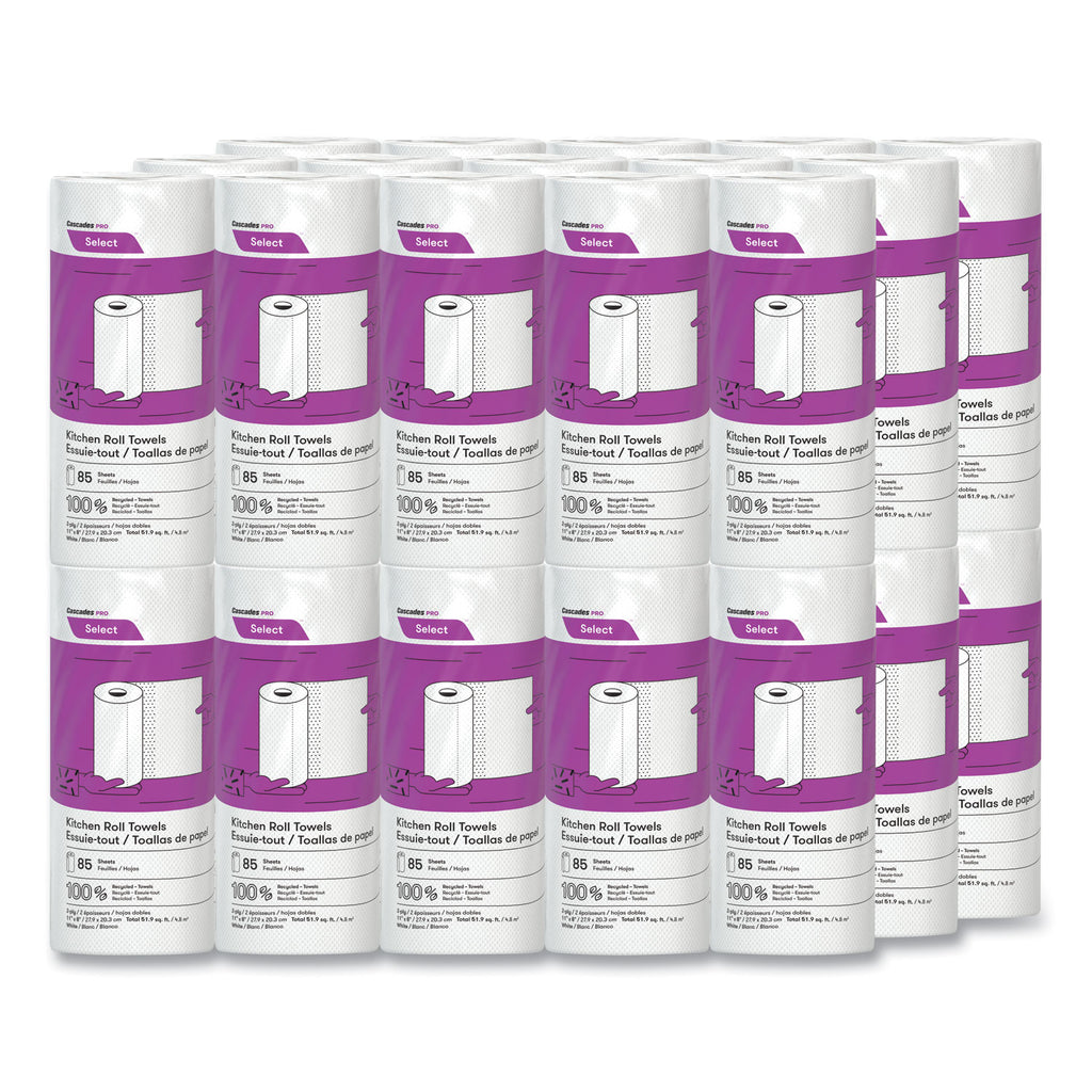 Select Kitchen Roll Towels, 2-Ply, 8 x 11, 85/Roll, 30/Carton