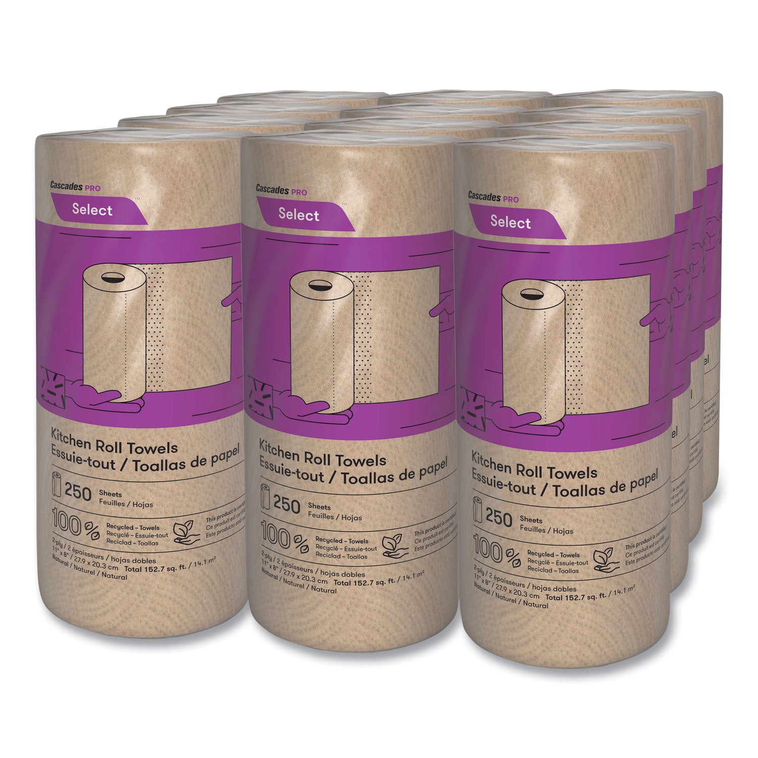 select-kitchen-roll-towels-2-ply-11-x-1666-ft-natural-250-roll-12-carton_csdk251 - 4