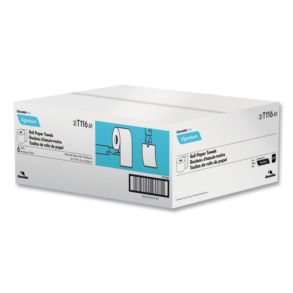 signature-hardwound-roll-towels-for-tandem-dispensers-tad-1-ply-75-x-775-ft-white-6-rolls-carton_csdt116 - 2