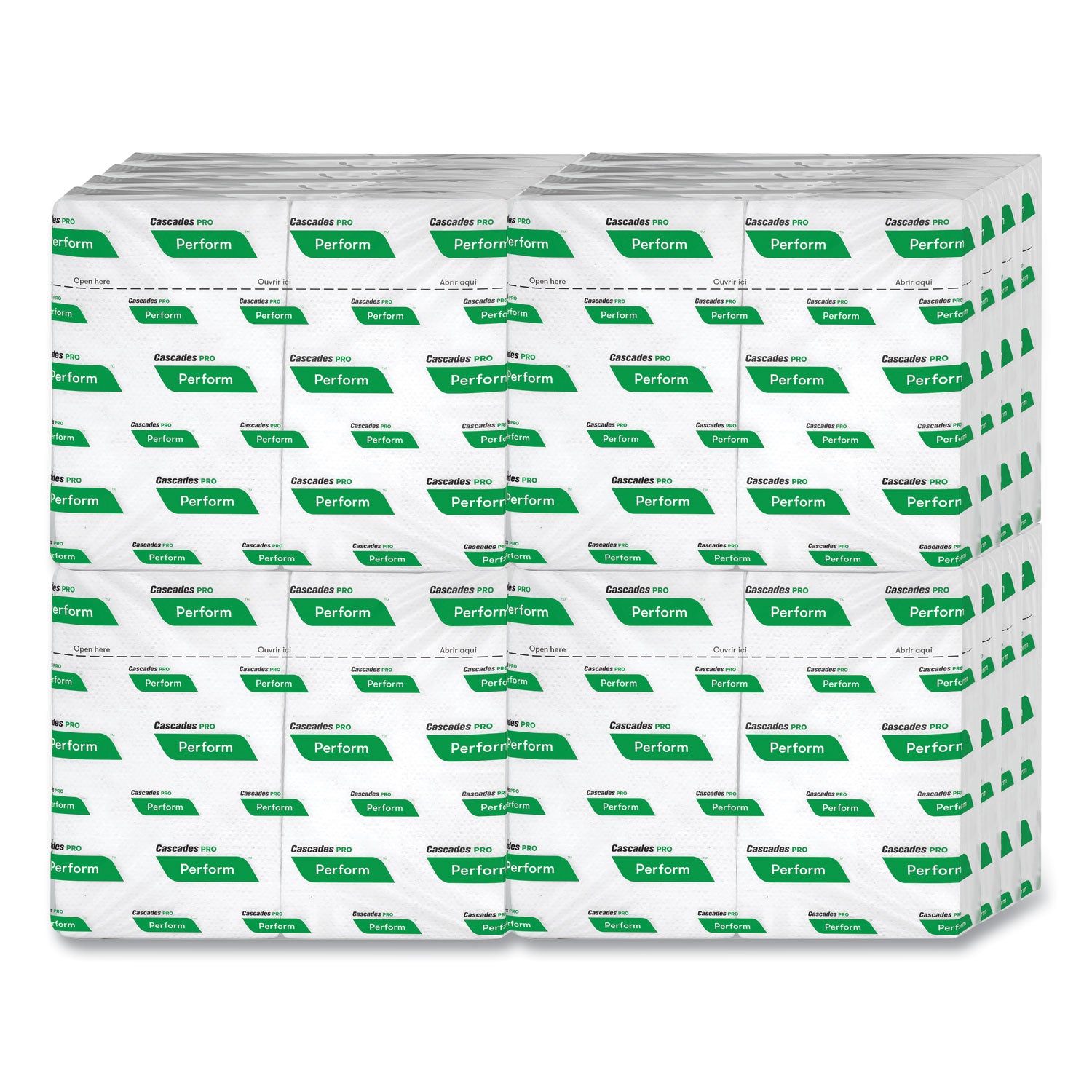 Perform Interfold Napkins, 1-Ply, 6.5 x 4.25, White, 376/Pack, 16 Packs/Carton
