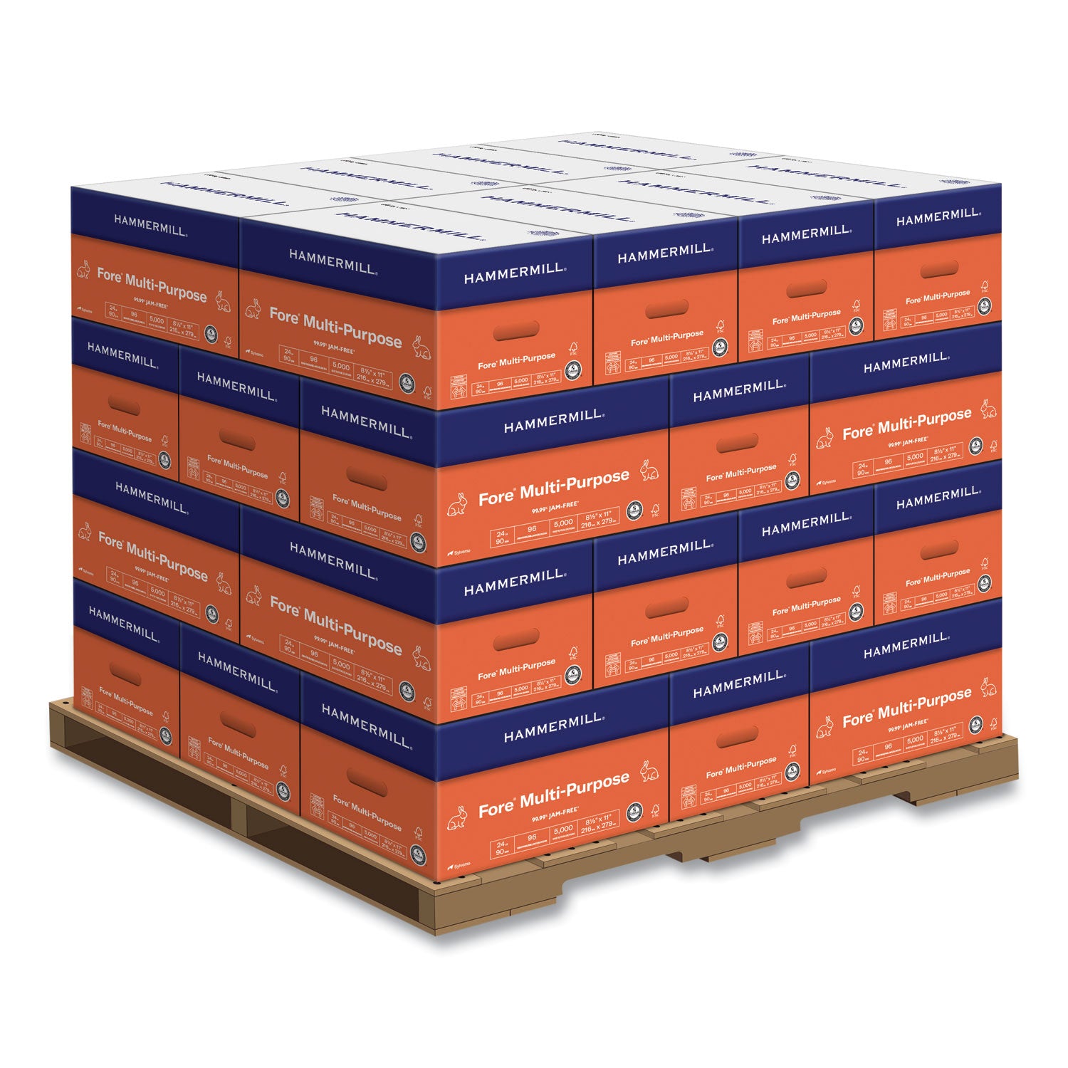 fore-multipurpose-print-paper-96-bright-24-lb-85-x-11-white-500-sheets-ream-10-reams-carton-32-cartons-pallet_ham103283plt - 1