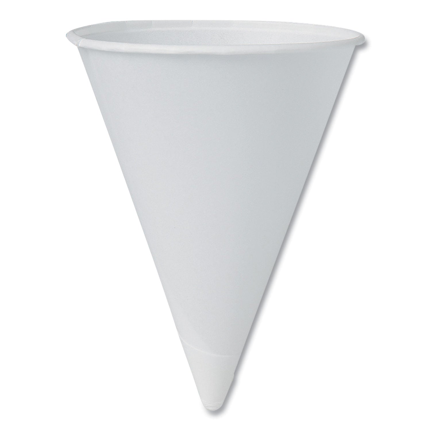 Cone Water Cups, ProPlanet Seal, Cold, Paper, 4 oz, Rolled Rim, White, 200/Bag, 25 Bags/Carton - 