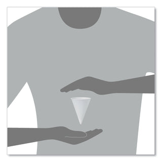 Cone Water Cups, ProPlanet Seal, Cold, Paper, 4 oz, Rolled Rim, White, 200/Bag, 25 Bags/Carton