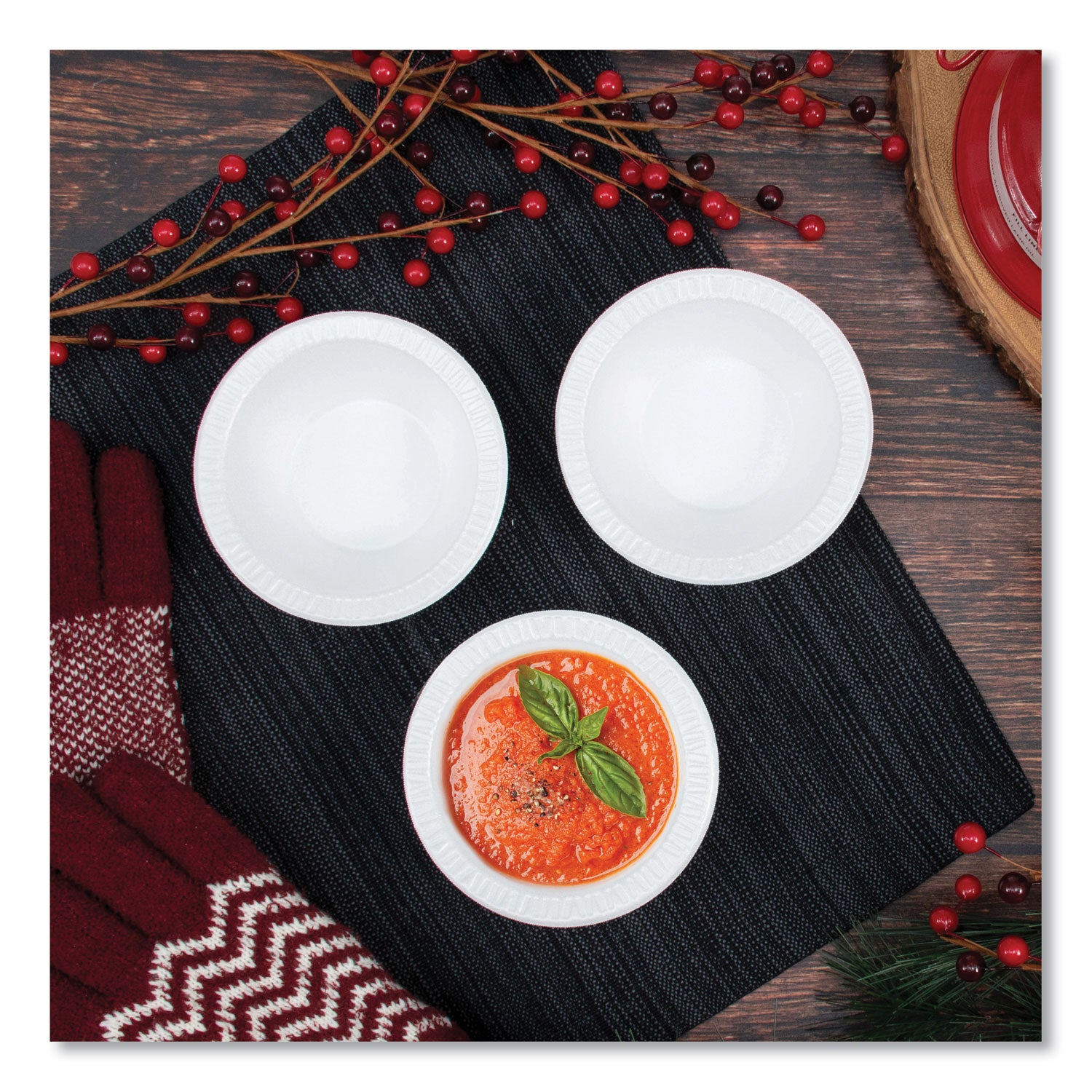 Non-Laminated Foam Dinnerware, Bowl, 5 oz, White, 125/Pack, 8 Packs/Carton