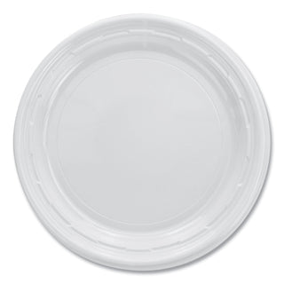 Famous Service Plastic Dinnerware, Plate, 6" dia, White, 125/Pack, 8 Packs/Carton - 