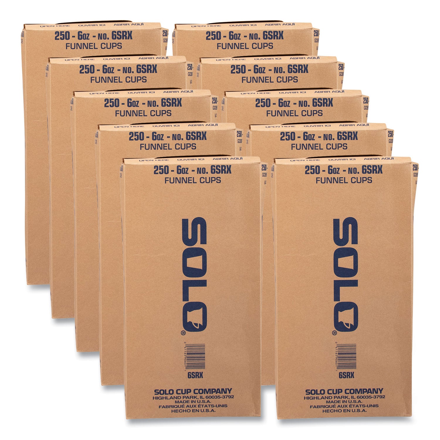 Bare Eco-Forward Treated Paper Funnel Cups, ProPlanet Seal, 6 oz, 250/Bag, 10/Carton