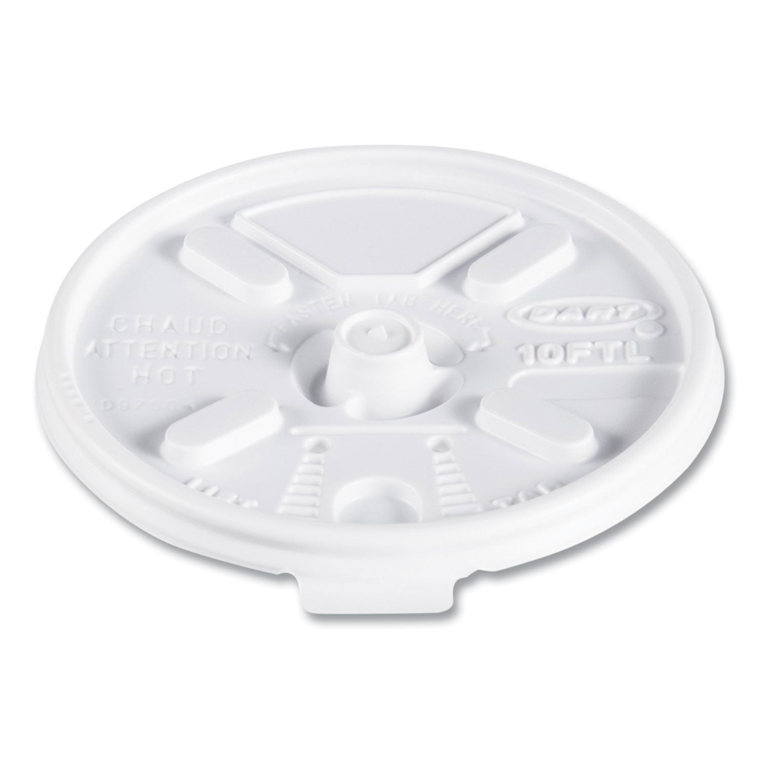 Lift n' Lock Plastic Hot Cup Lids, Fits 10 oz Cups, White, 1,000/Carton - 