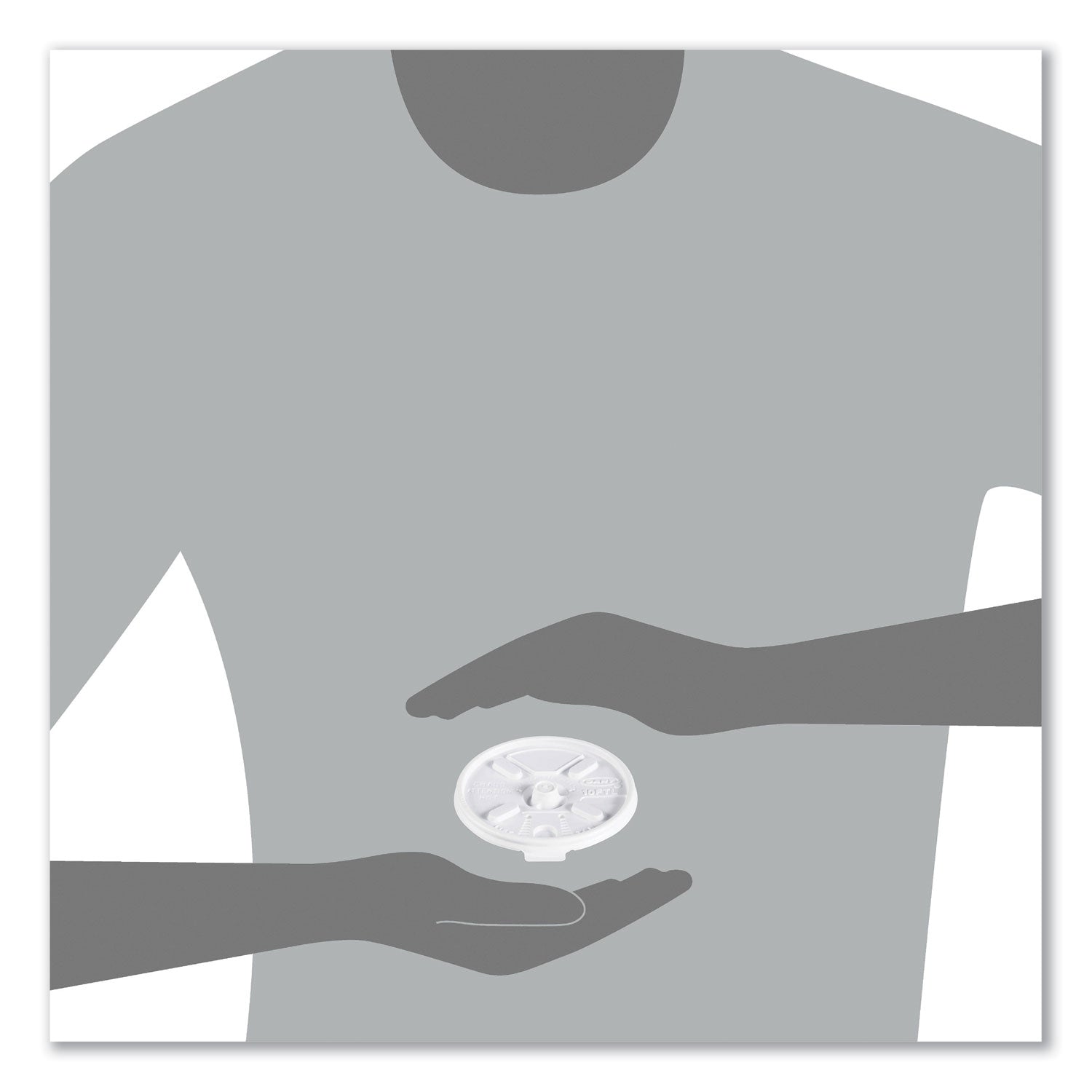Lift n' Lock Plastic Hot Cup Lids, Fits 10 oz Cups, White, 1,000/Carton