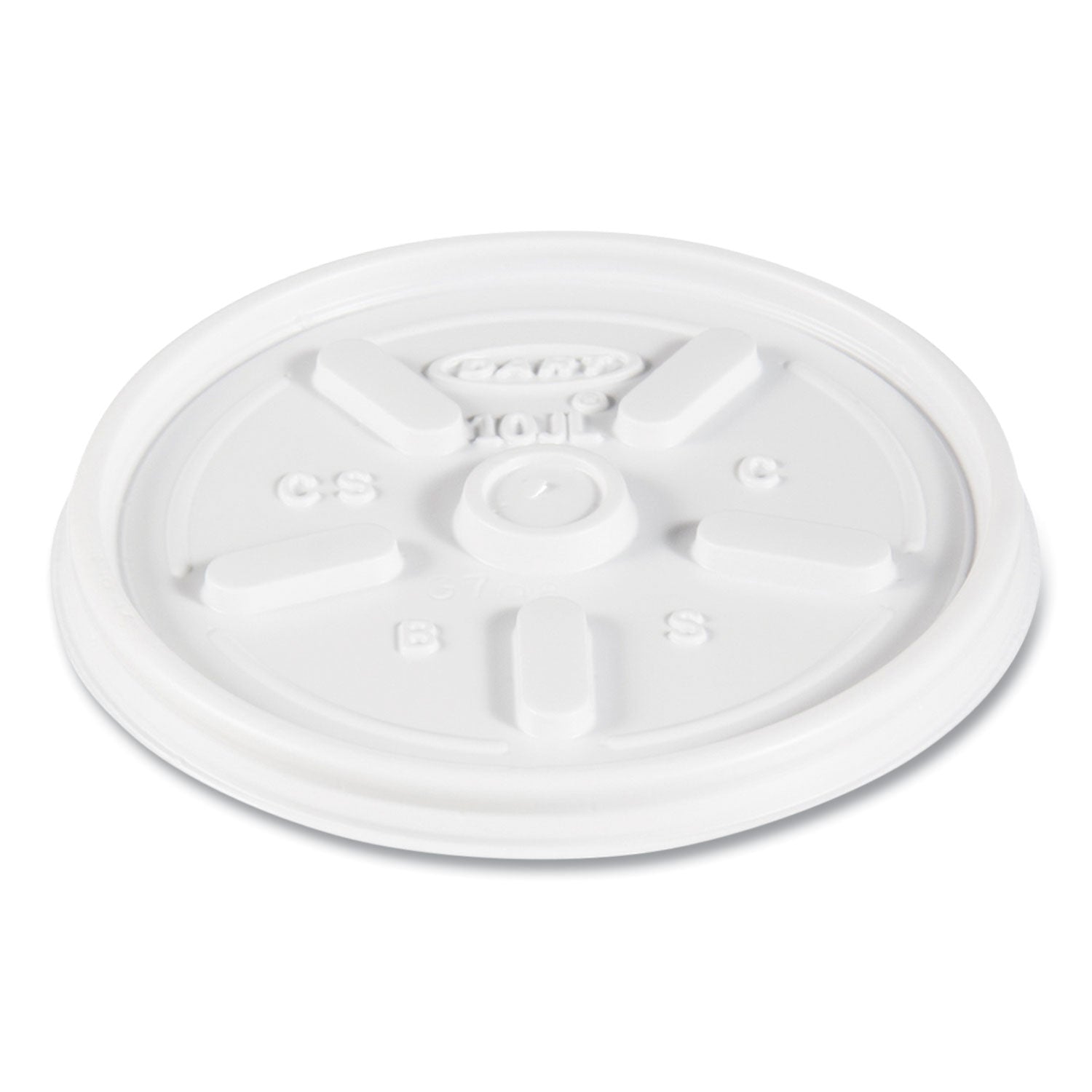 Vented Plastic Hot Cup Lids, 10 oz Cups, White, 1,000/Carton - 