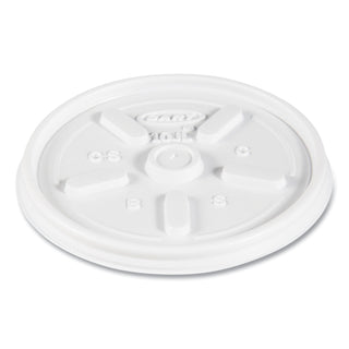 Vented Plastic Hot Cup Lids, 10 oz Cups, White, 1,000/Carton - 