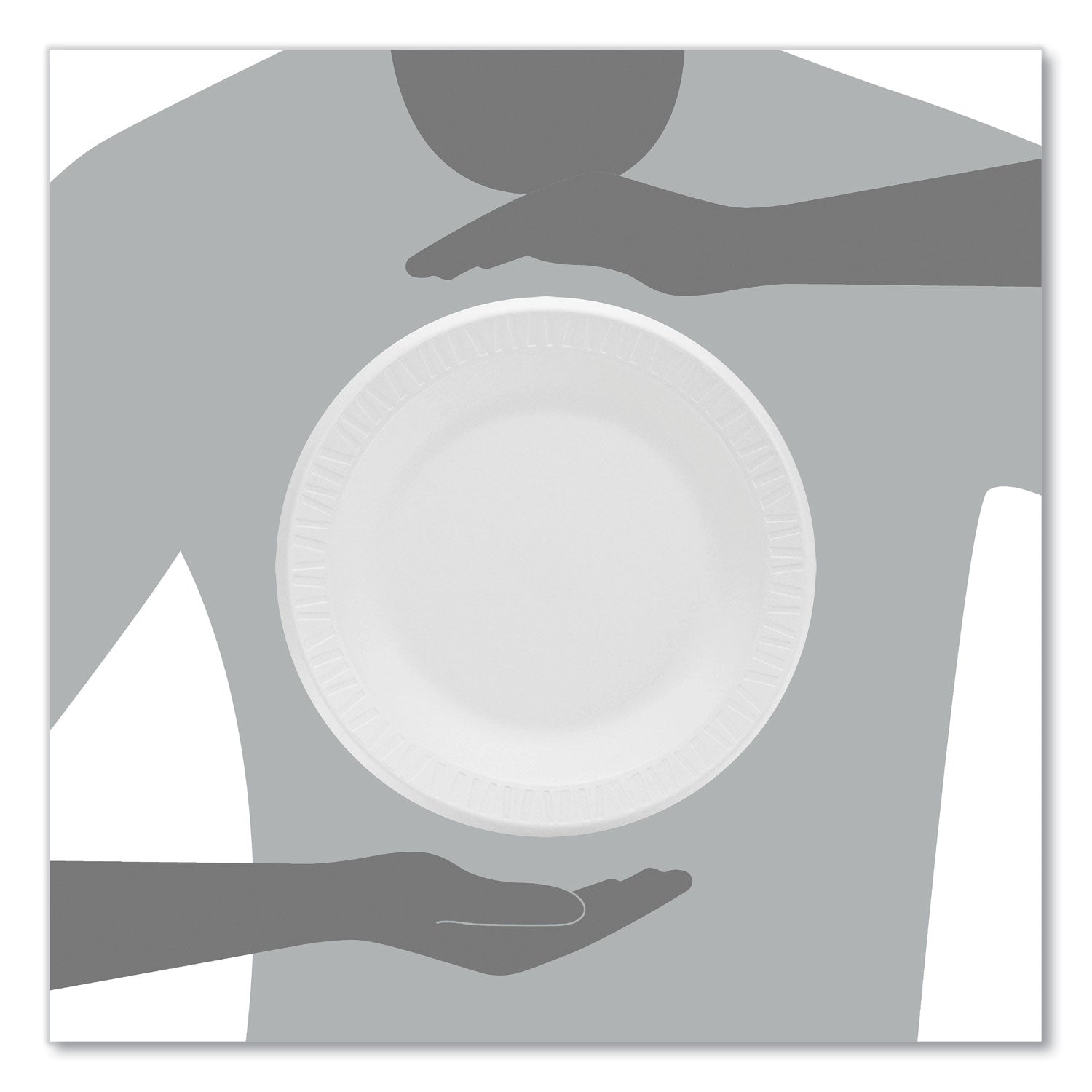 Concorde Foam Plate, 10.25" dia, White, 125/Pack, 4 Packs/Carton