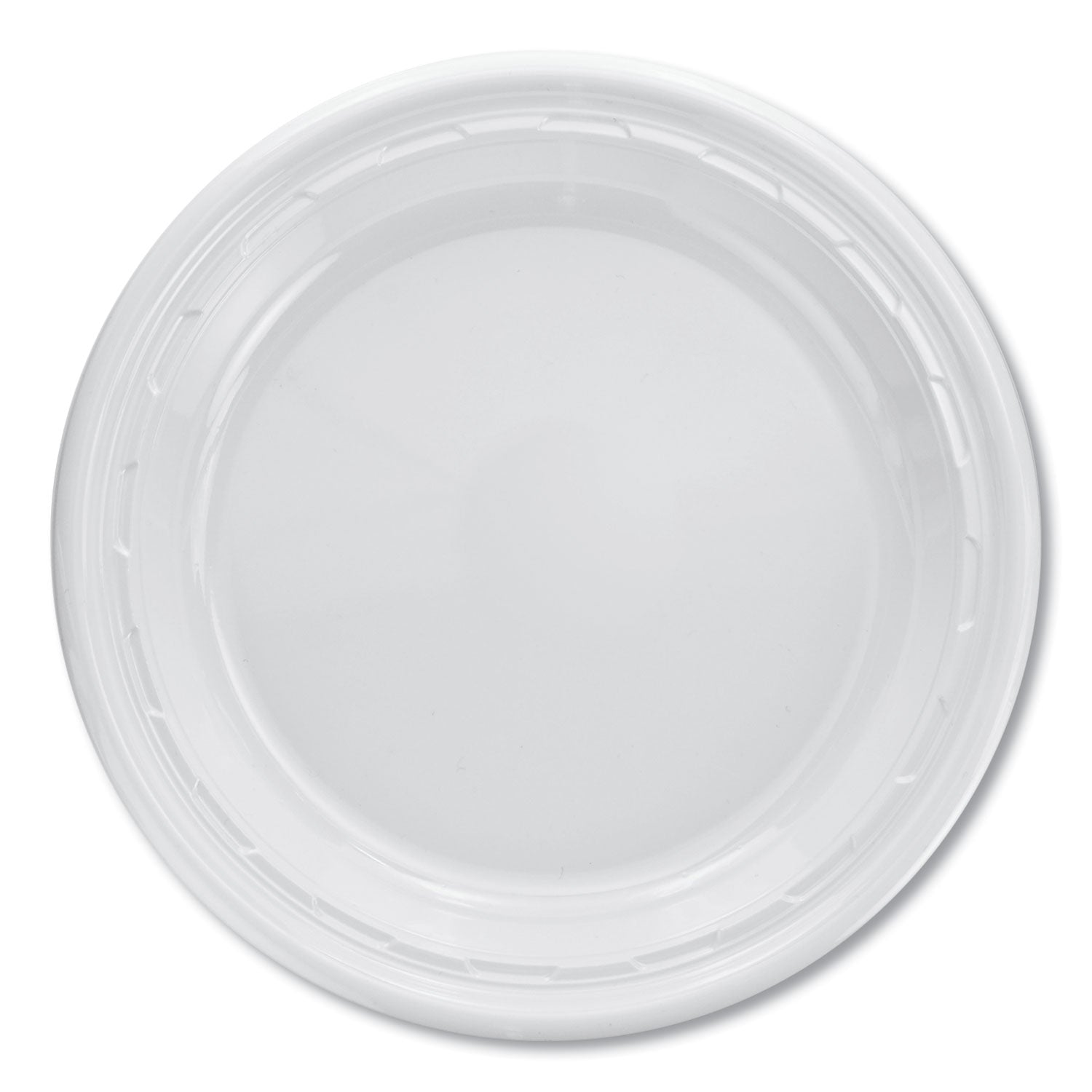 Famous Service Impact Plastic Dinnerware, Plate, 10.25" dia, White, 500/Carton - 