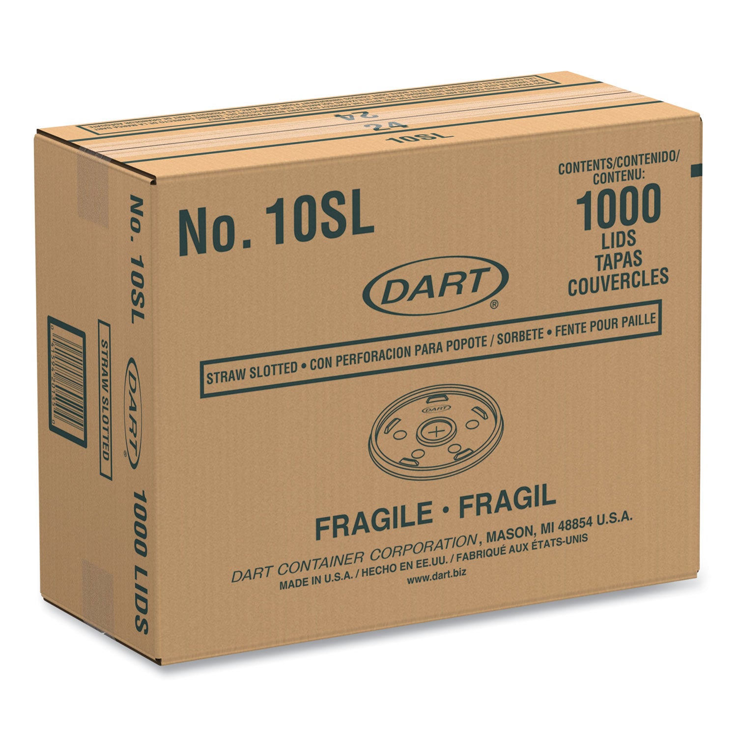 Plastic Cold Cup Lids, Fits 10 oz Cups, Translucent, 100 Pack, 10 Packs/Carton - 