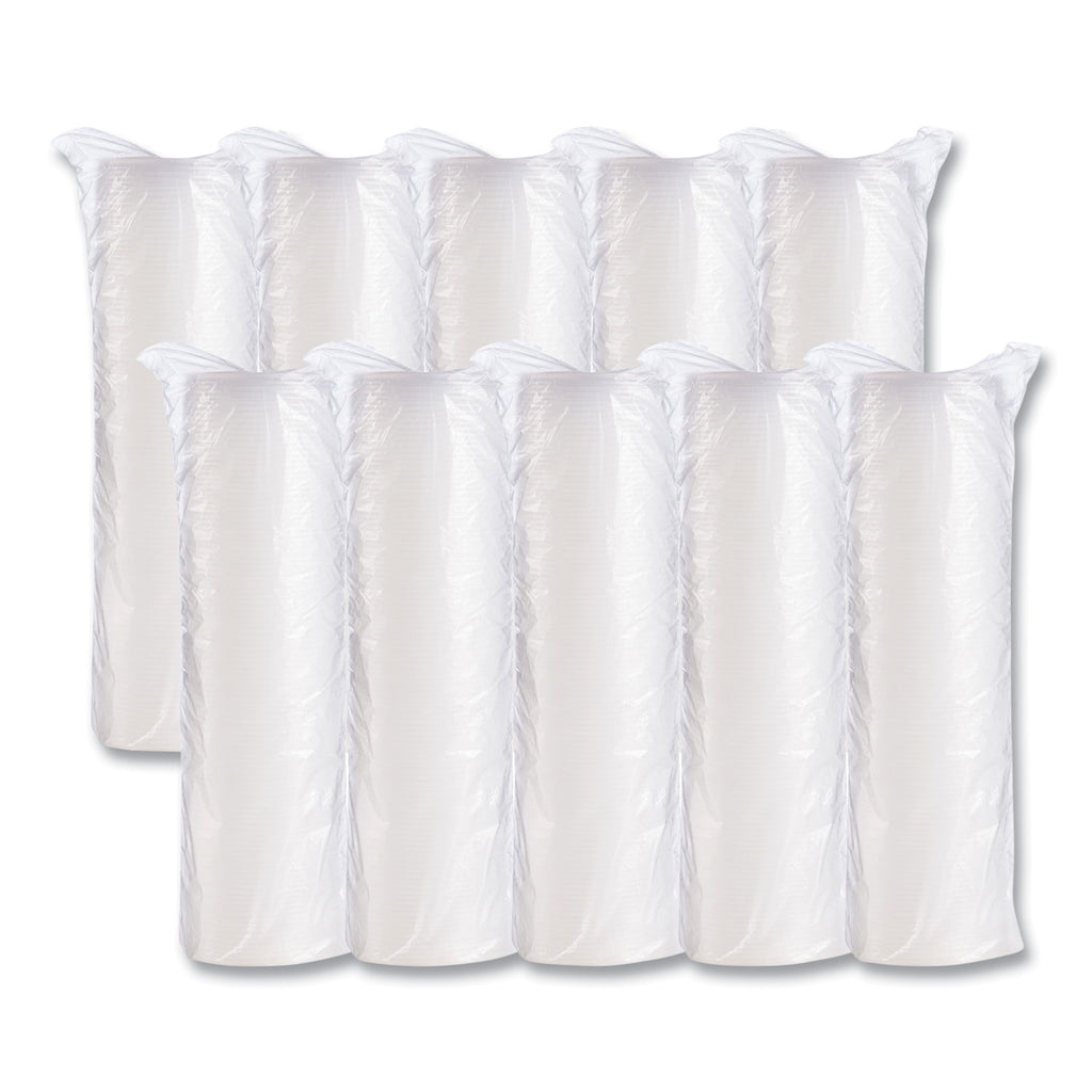 Plastic Cold Cup Lids, Fits 10 oz Cups, Translucent, 100 Pack, 10 Packs/Carton
