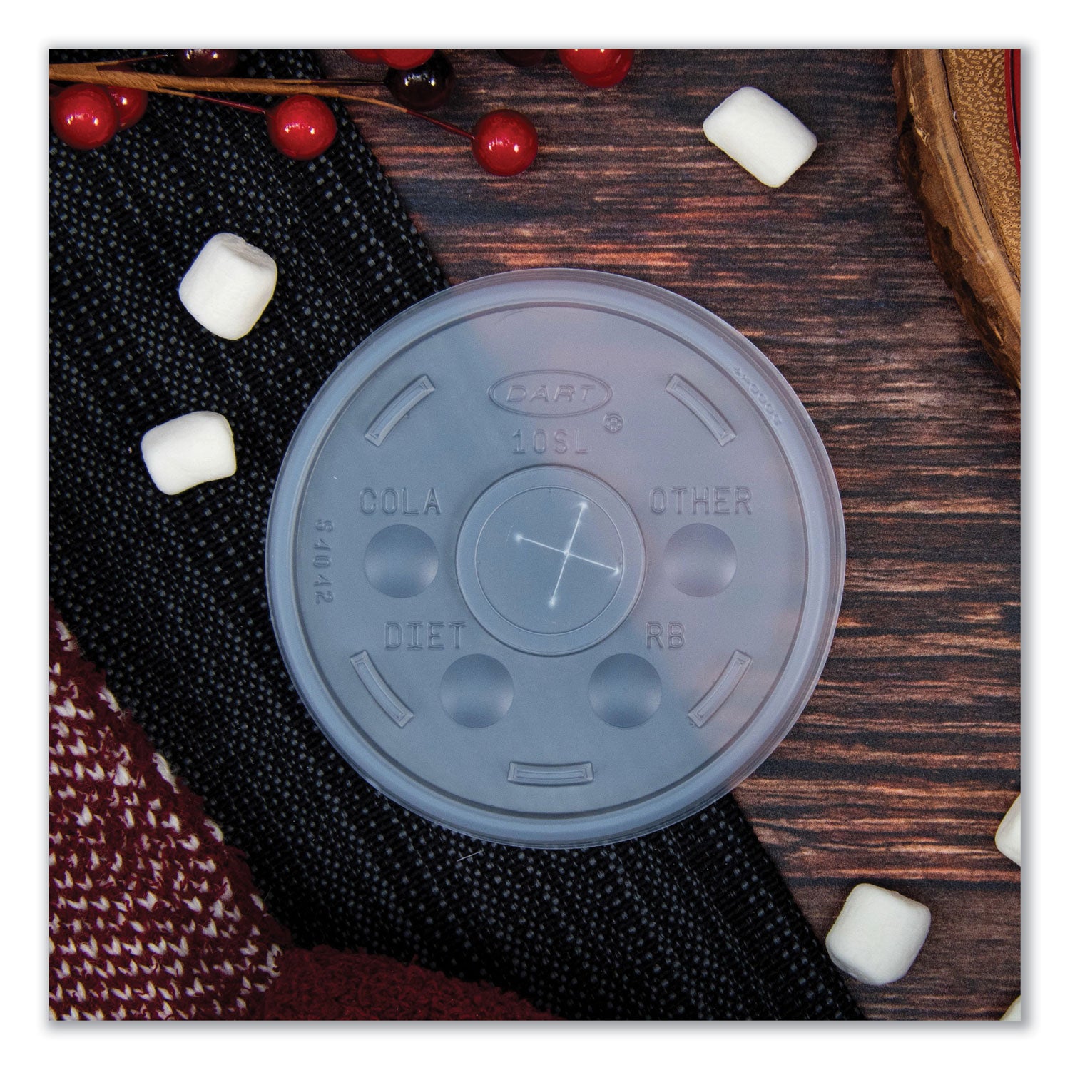 Plastic Cold Cup Lids, Fits 10 oz Cups, Translucent, 100 Pack, 10 Packs/Carton