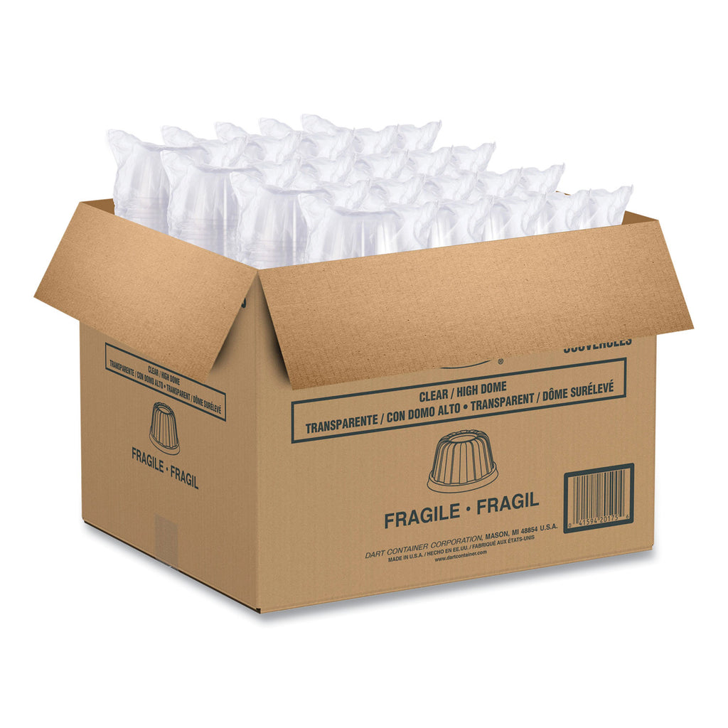 D-T Sundae/Cold Cup Lids, Fits 6, 8, 12 oz Foam Cups, Clear, 50/Pack, 20 Packs/Carton