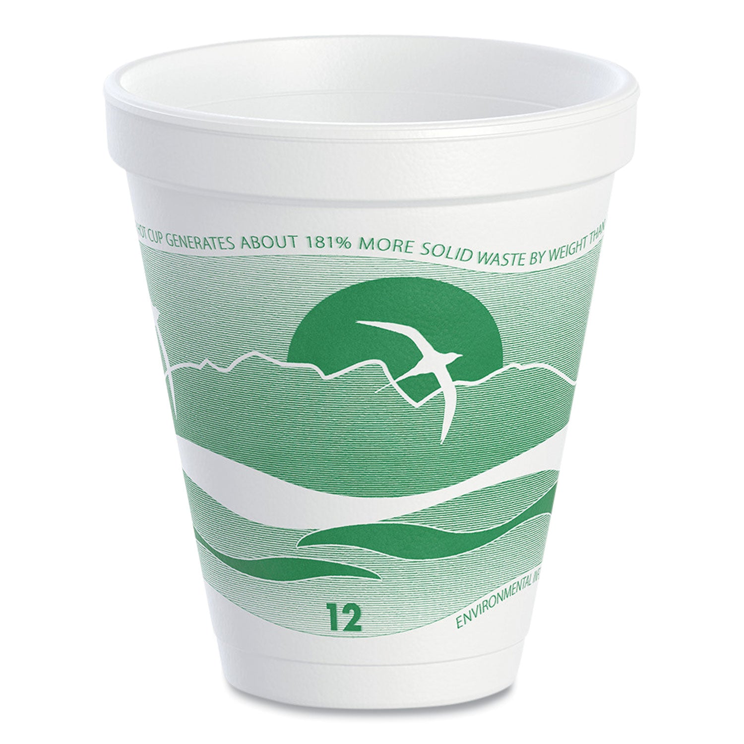 horizon-hot-cold-foam-drinking-cups-12-oz-green-white-25-bag-40-bags-carton_dcc12j16h - 1