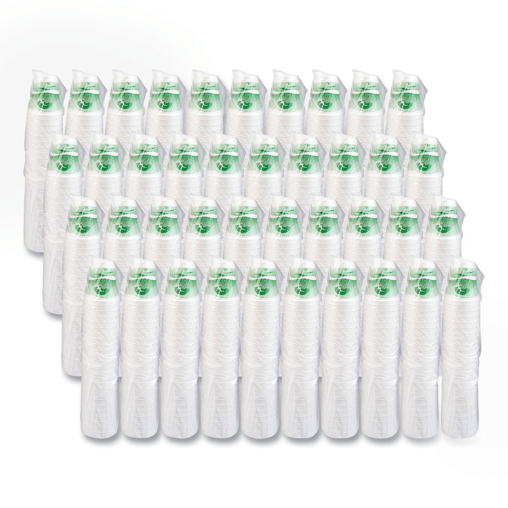 Horizon Hot/Cold Foam Drinking Cups, 12 oz, Green/White, 25/Bag, 40 Bags/Carton