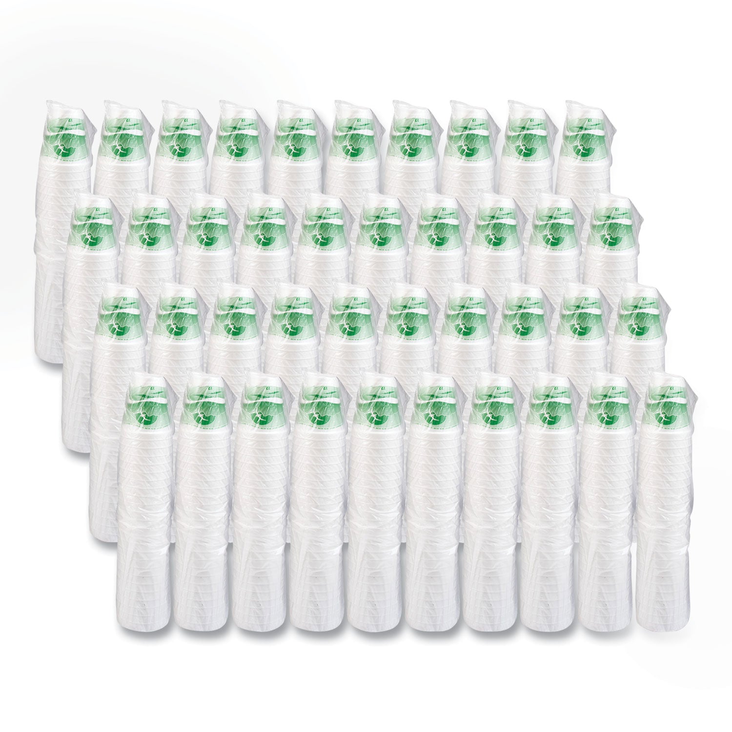 Horizon Hot/Cold Foam Drinking Cups, 12 oz, Green/White, 25/Bag, 40 Bags/Carton