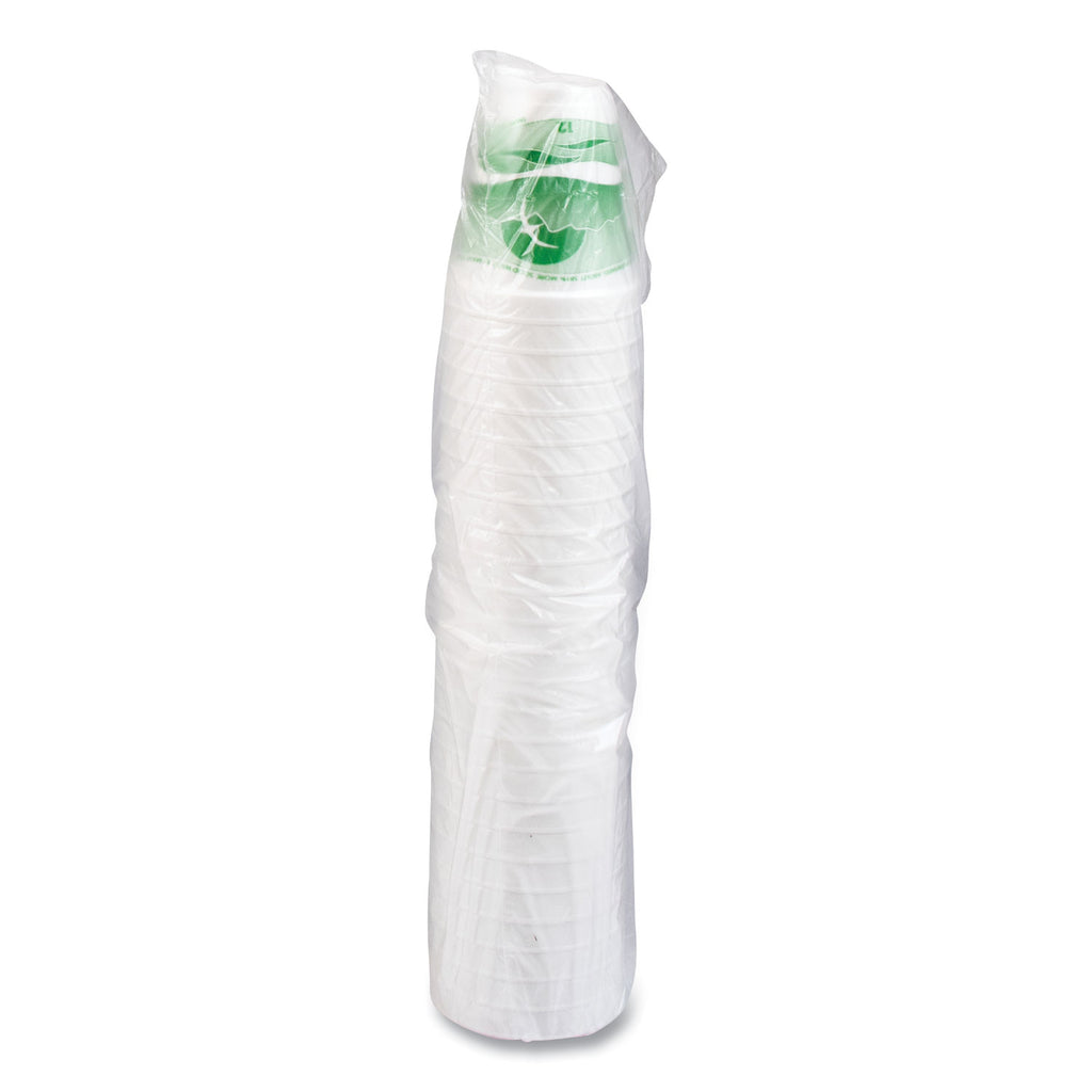 Horizon Hot/Cold Foam Drinking Cups, 12 oz, Green/White, 25/Bag, 40 Bags/Carton
