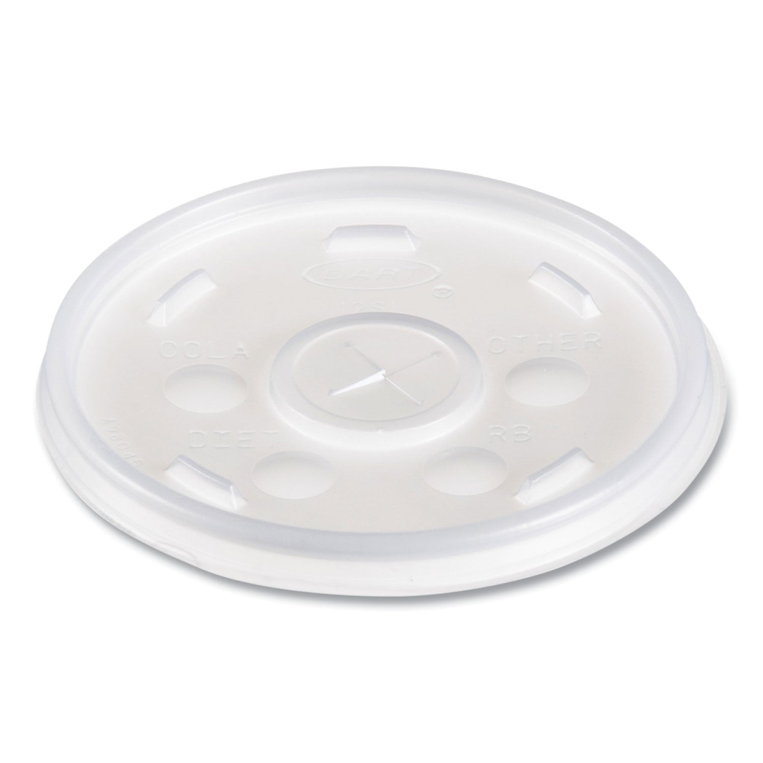 Plastic Lids for Foam Cups, Bowls and Containers, Flat with Straw Slot, Fits 6-14 oz, Translucent, 100/Pack, 10 Packs/Carton - 1