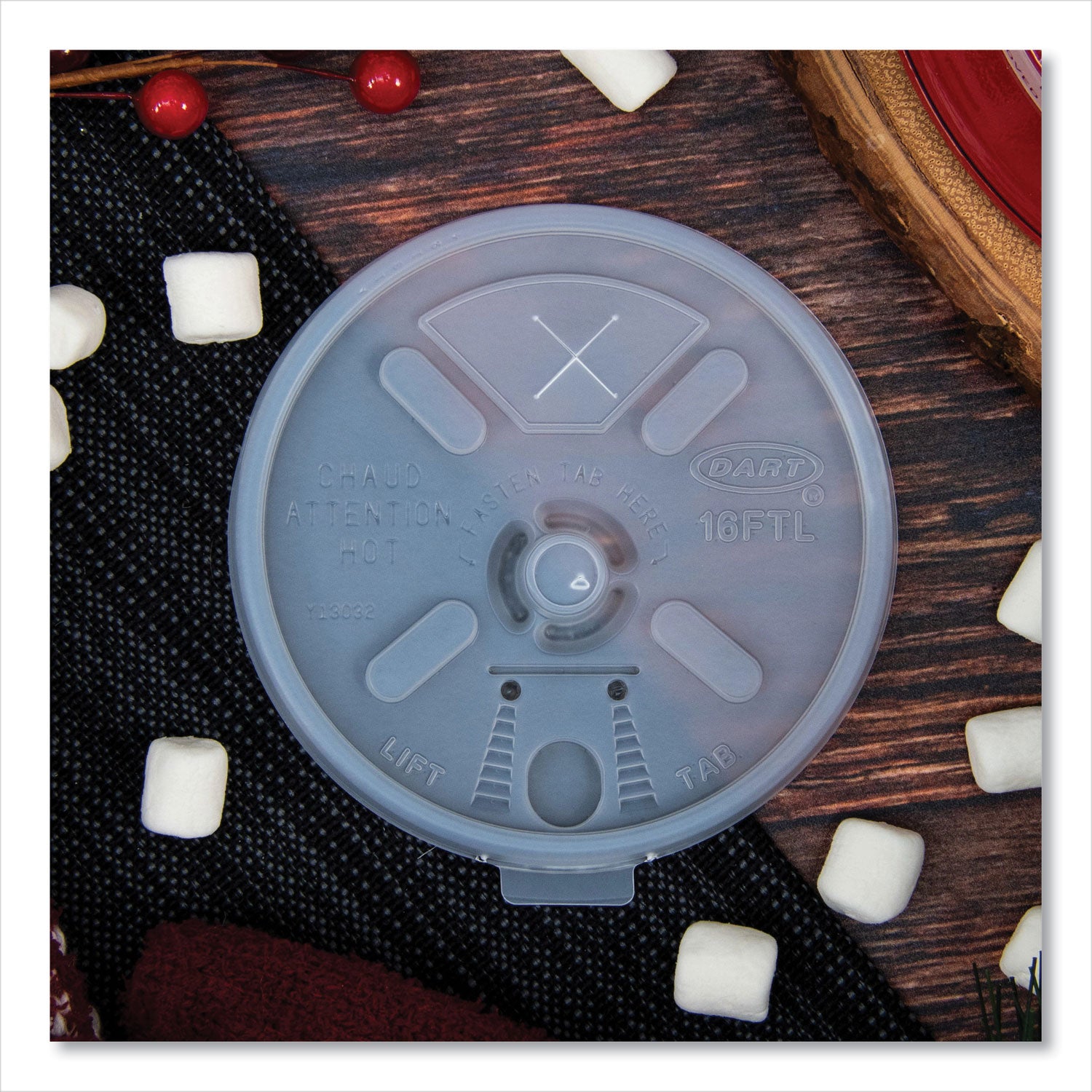 Lift n' Lock Plastic Hot Cup Lids, With Straw Slot, Fits 12 oz to 24 oz Cups, Translucent, 100/Pack, 10 Packs/Carton