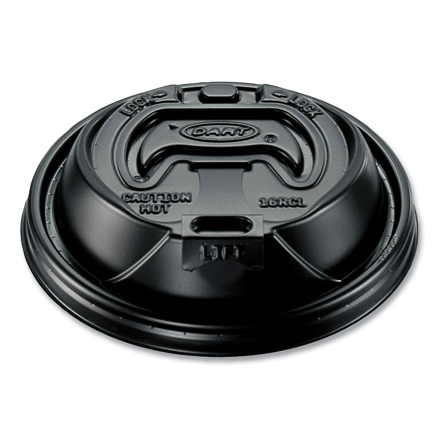 Dart Black Plastic Reclosable Lids - Round - Plastic - 1000 / Carton - 100 Per Bag - Black - 1