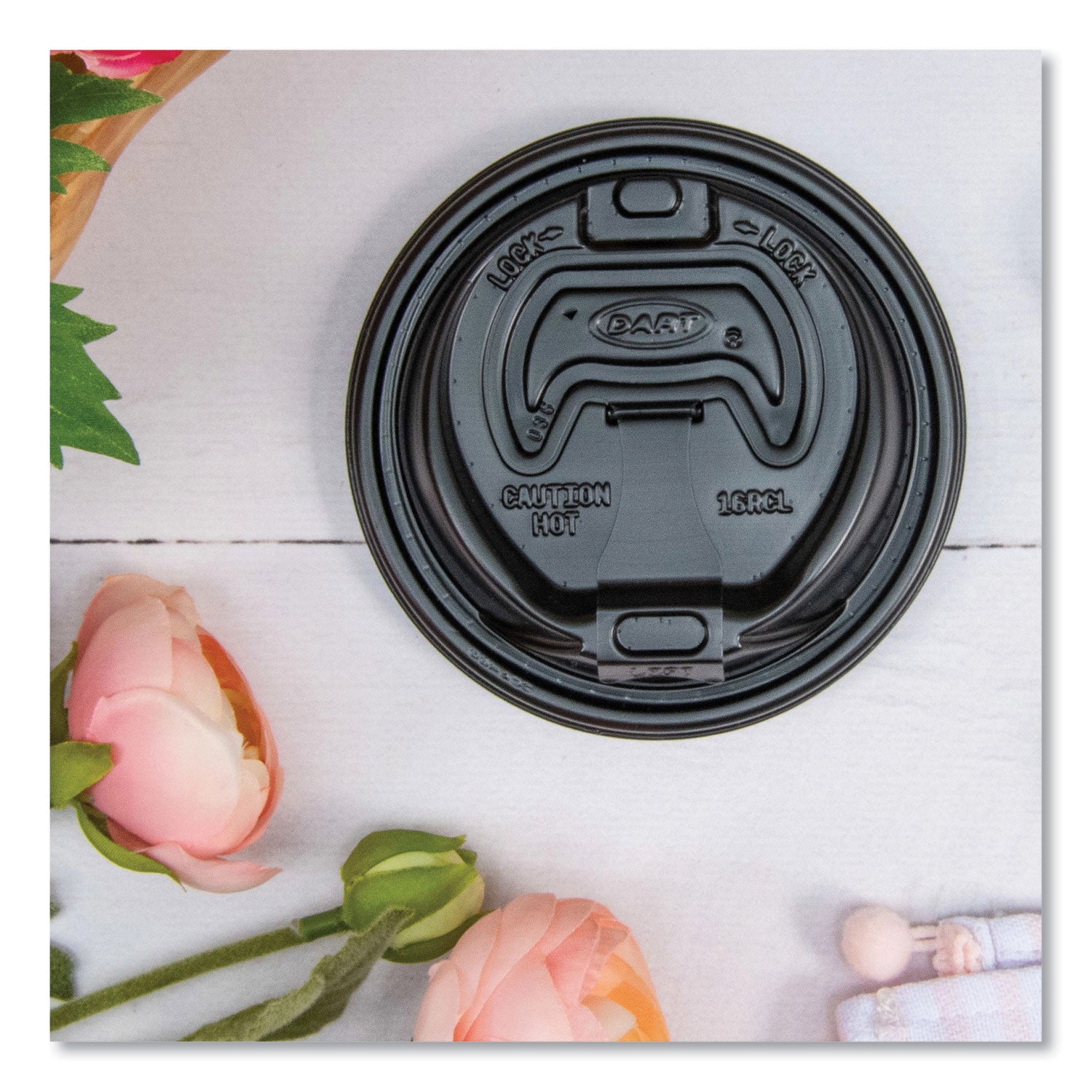 Dart Black Plastic Reclosable Lids - Round - Plastic - 1000 / Carton - 100 Per Bag - Black