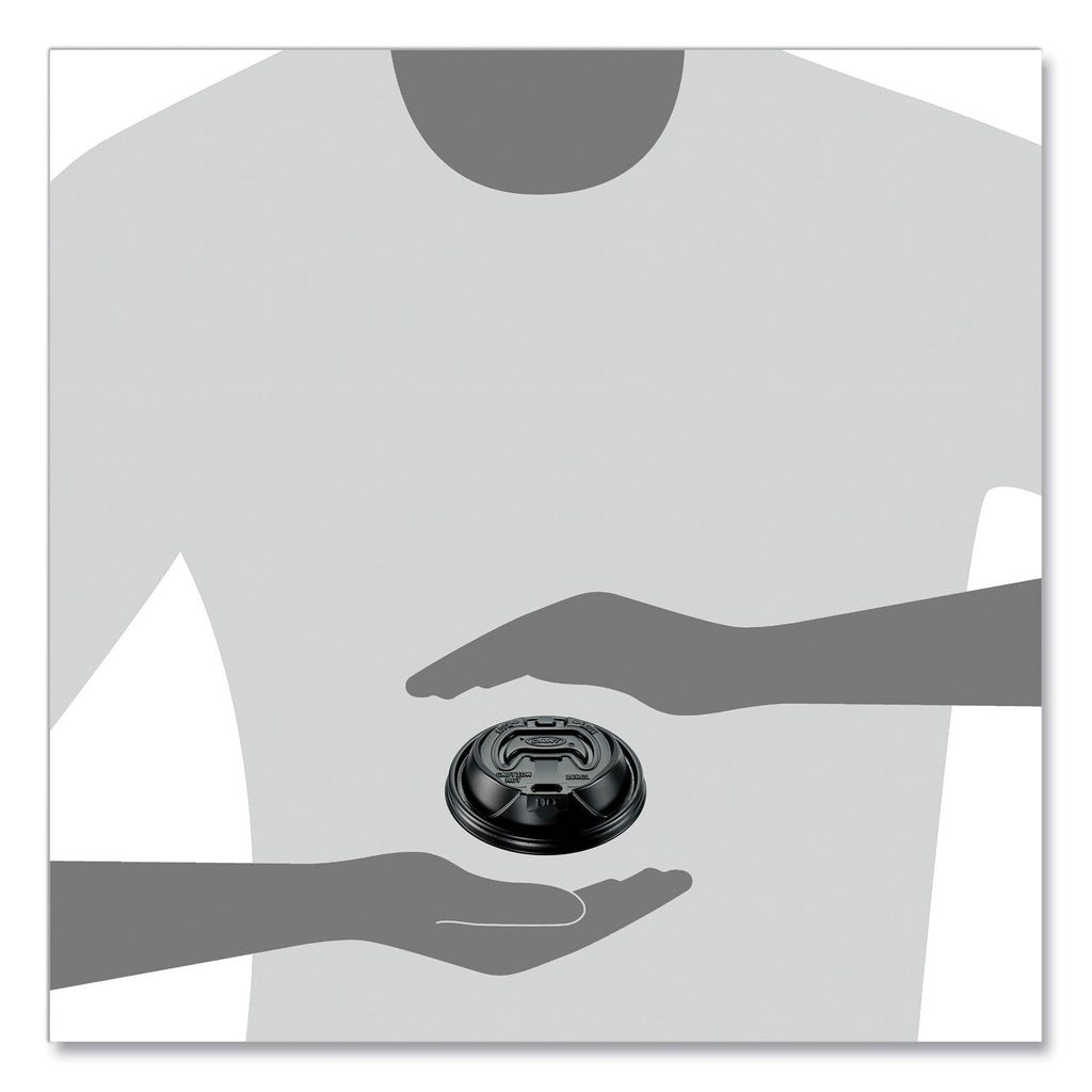 Dart Black Plastic Reclosable Lids - Round - Plastic - 1000 / Carton - 100 Per Bag - Black