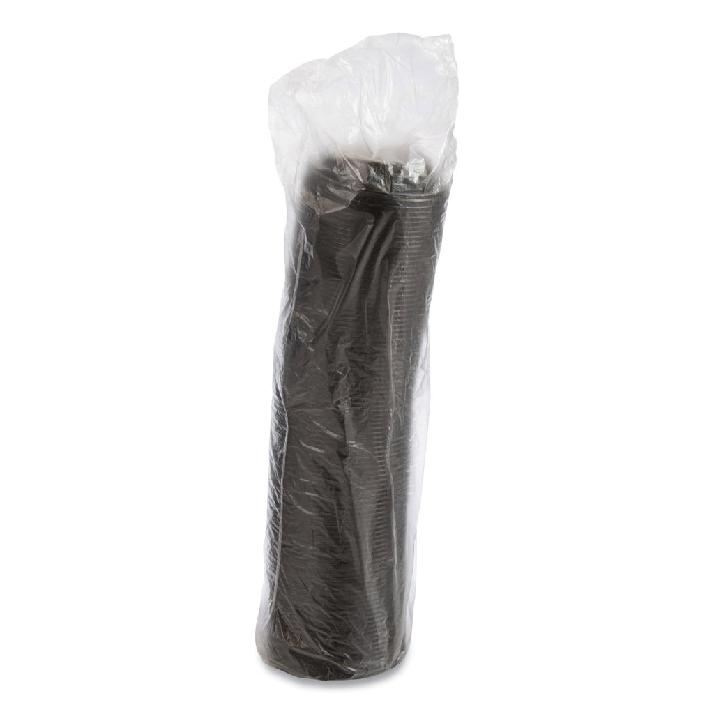 Dart Black Plastic Reclosable Lids - Round - Plastic - 1000 / Carton - 100 Per Bag - Black
