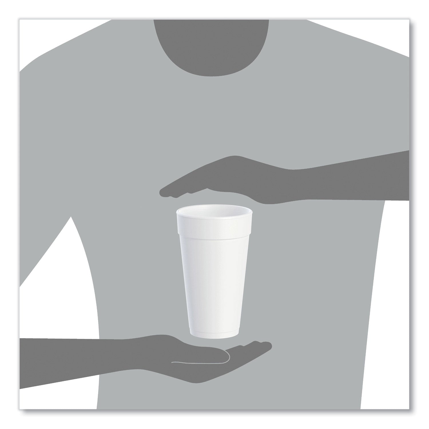 Foam Drink Cups, 20 oz, White, 500/Carton - 