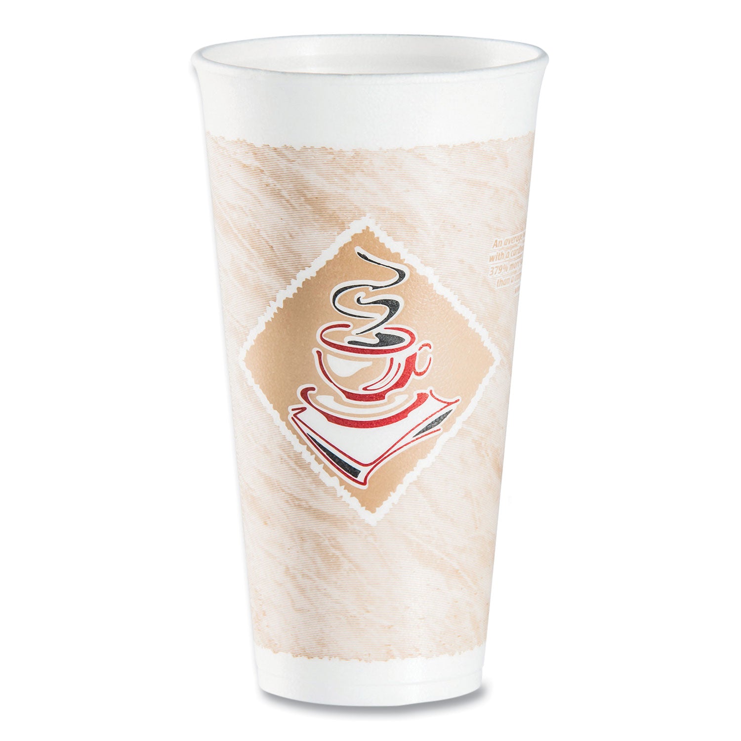Cafe G Foam Hot/Cold Cups, 20 oz, Brown/Red/White, 20/Pack - 