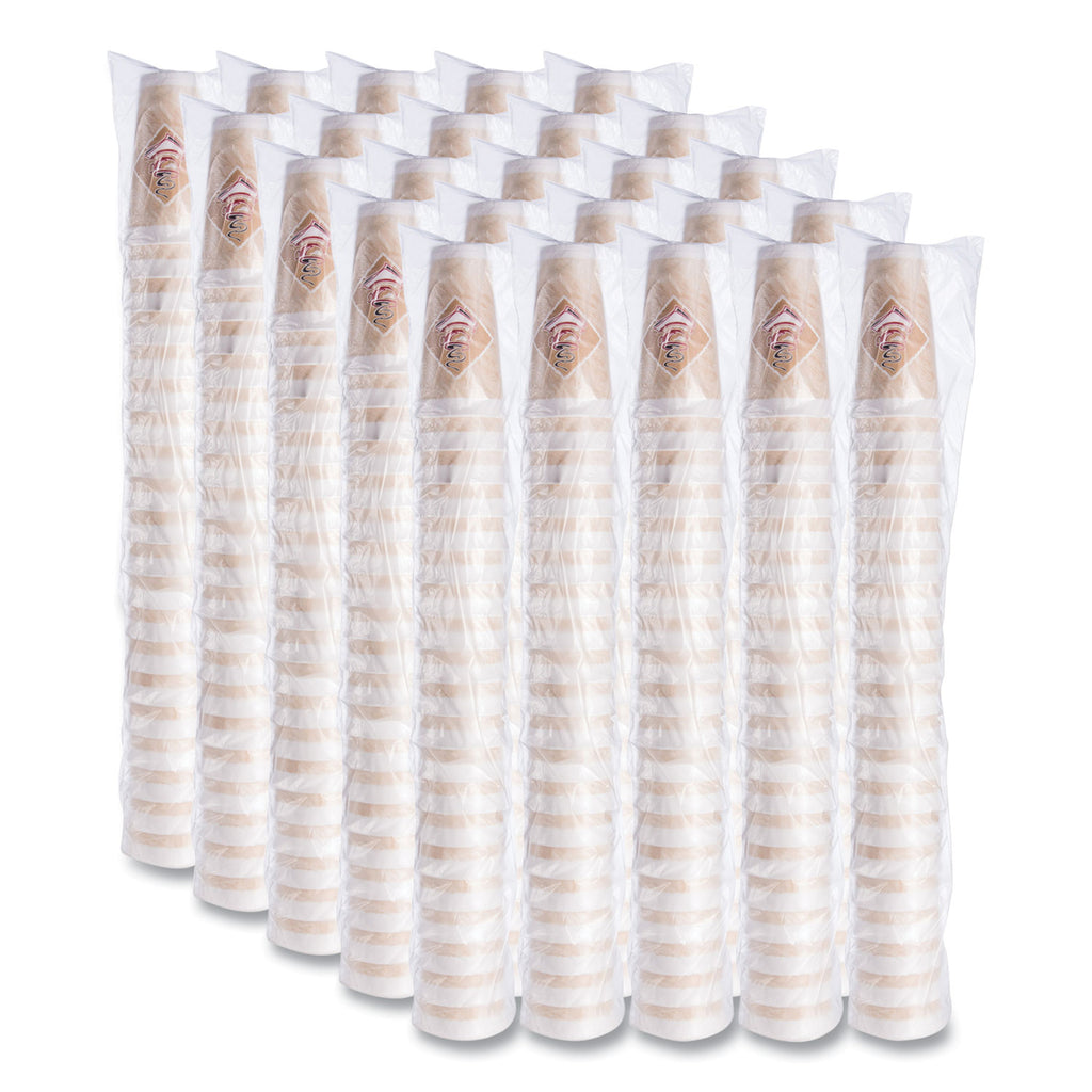 Cafe G Foam Hot/Cold Cups, 20 oz, Brown/Red/White, 20/Pack