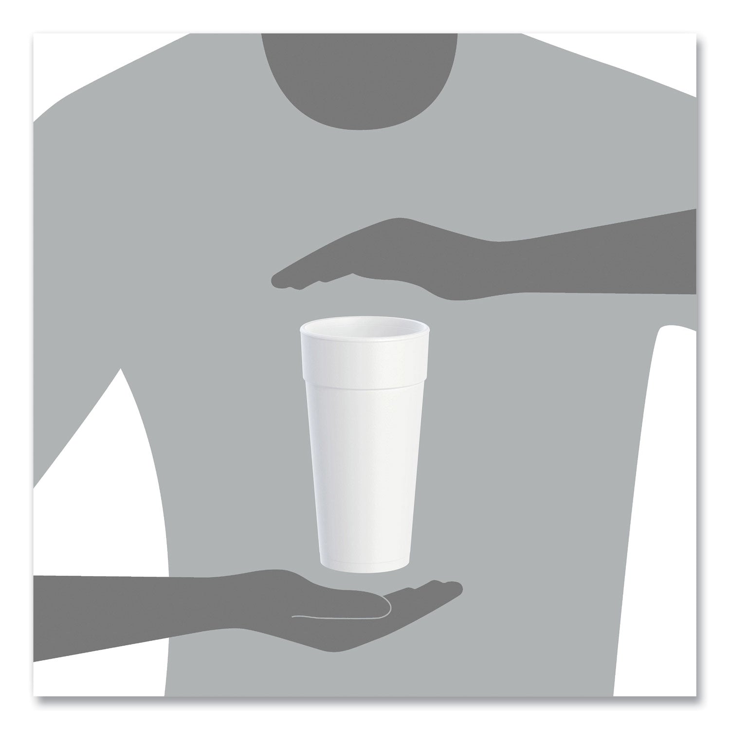 Foam Drink Cups, Hot/Cold, 24 oz, White, 25/Bag, 20 Bags/Carton - 