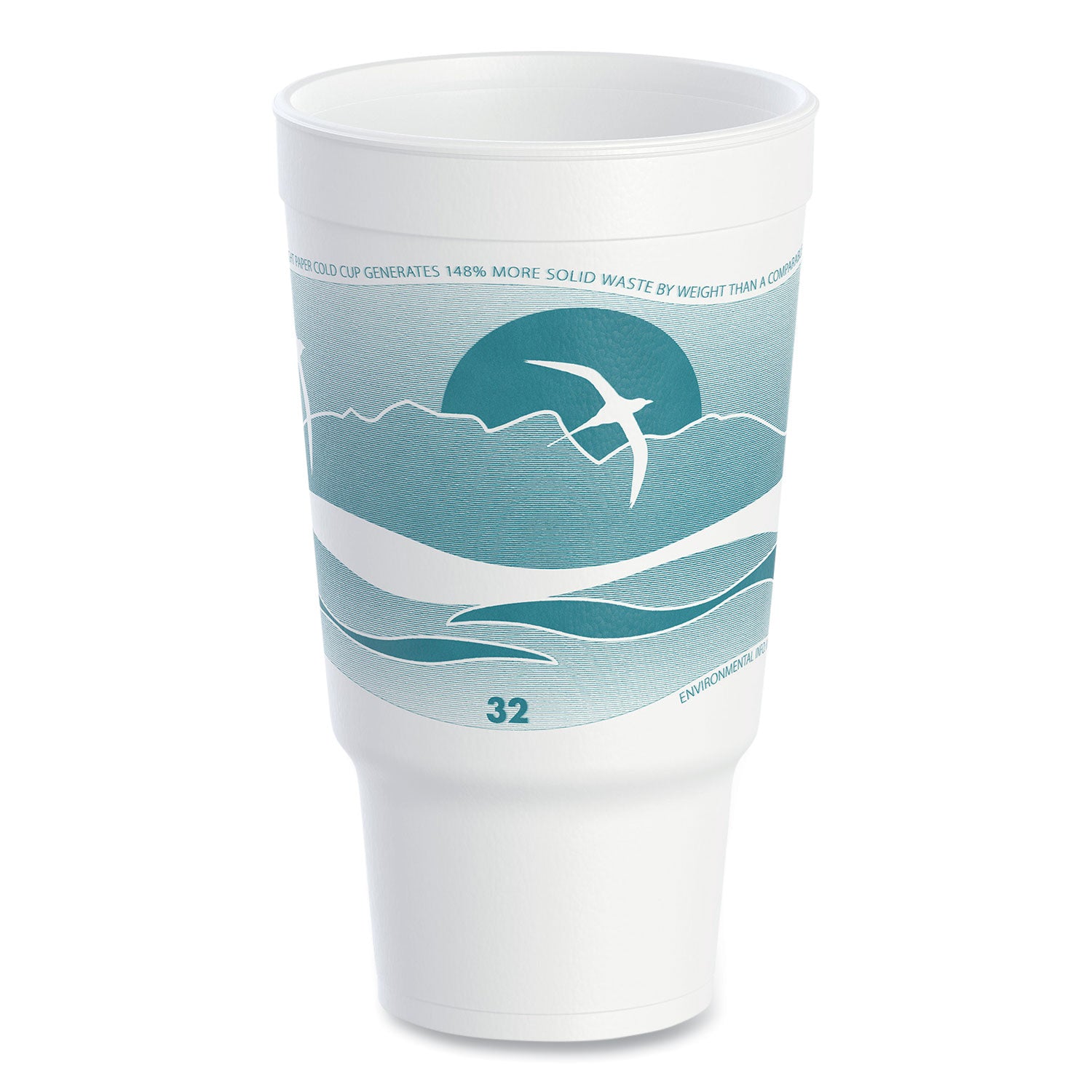 horizon-hot-cold-foam-drinking-cups-32-oz-teal-white-16-bag-25-bags-carton_dcc32aj20h - 1