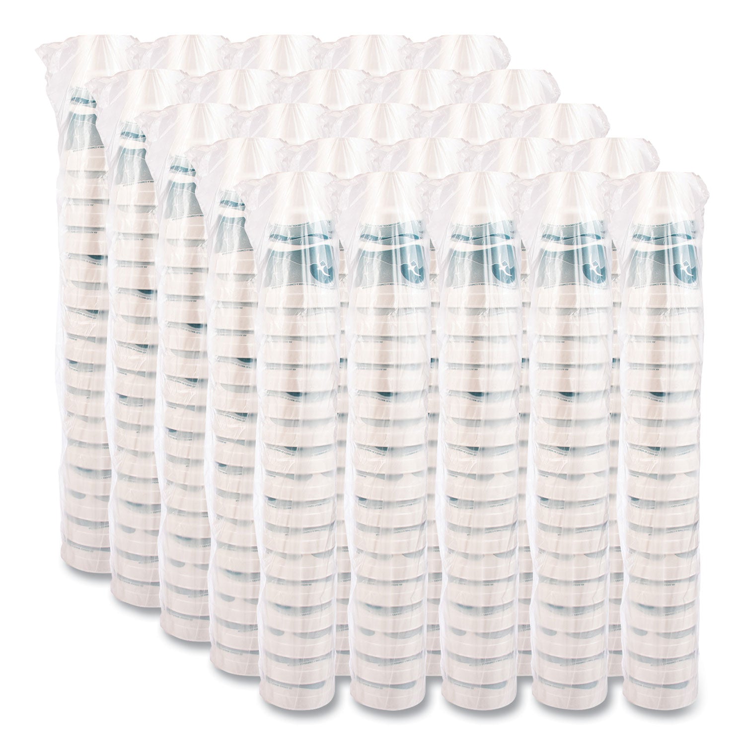 Horizon Hot/Cold Foam Drinking Cups, 32 oz, Teal/White, 16/Bag, 25 Bags/Carton