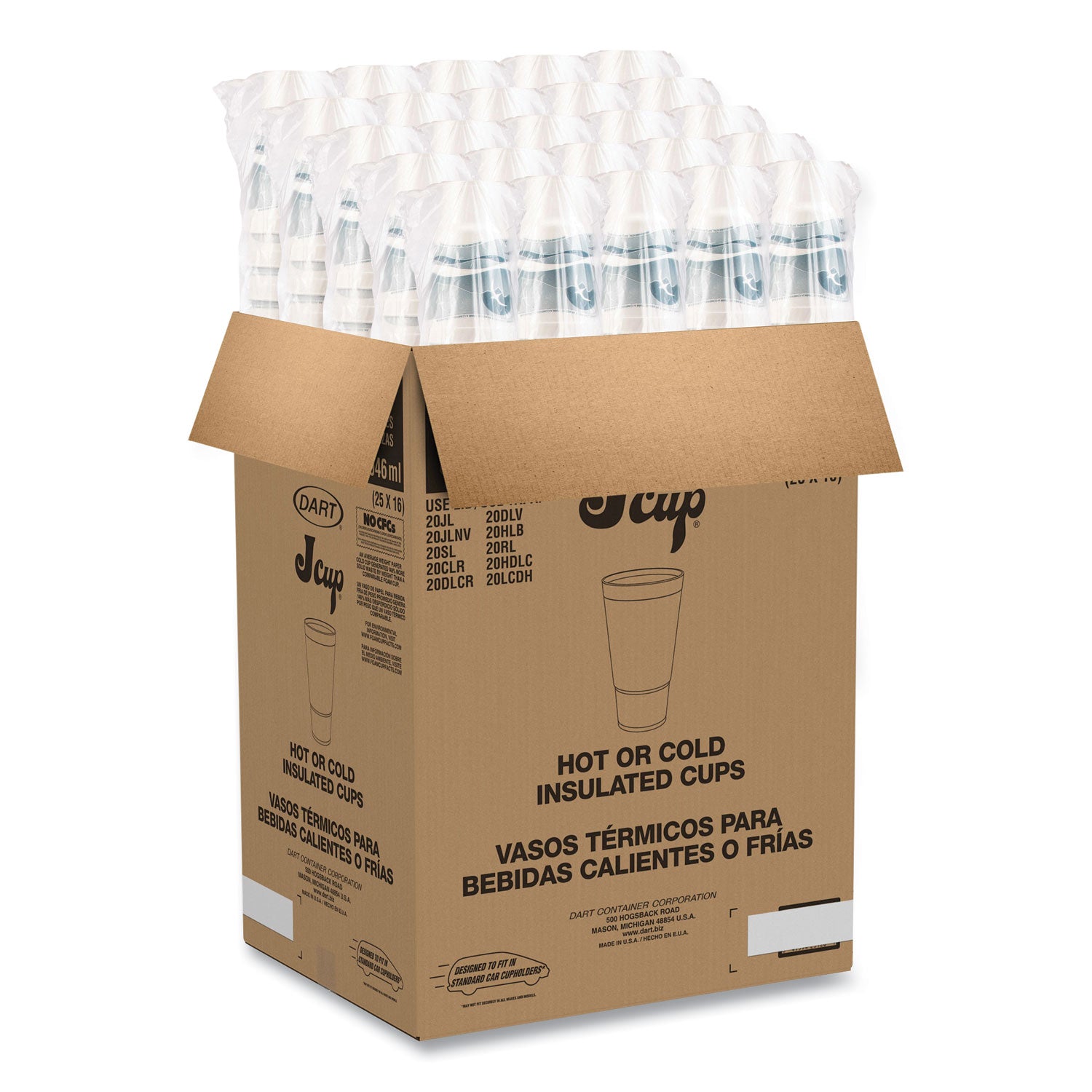 Horizon Hot/Cold Foam Drinking Cups, 32 oz, Teal/White, 16/Bag, 25 Bags/Carton