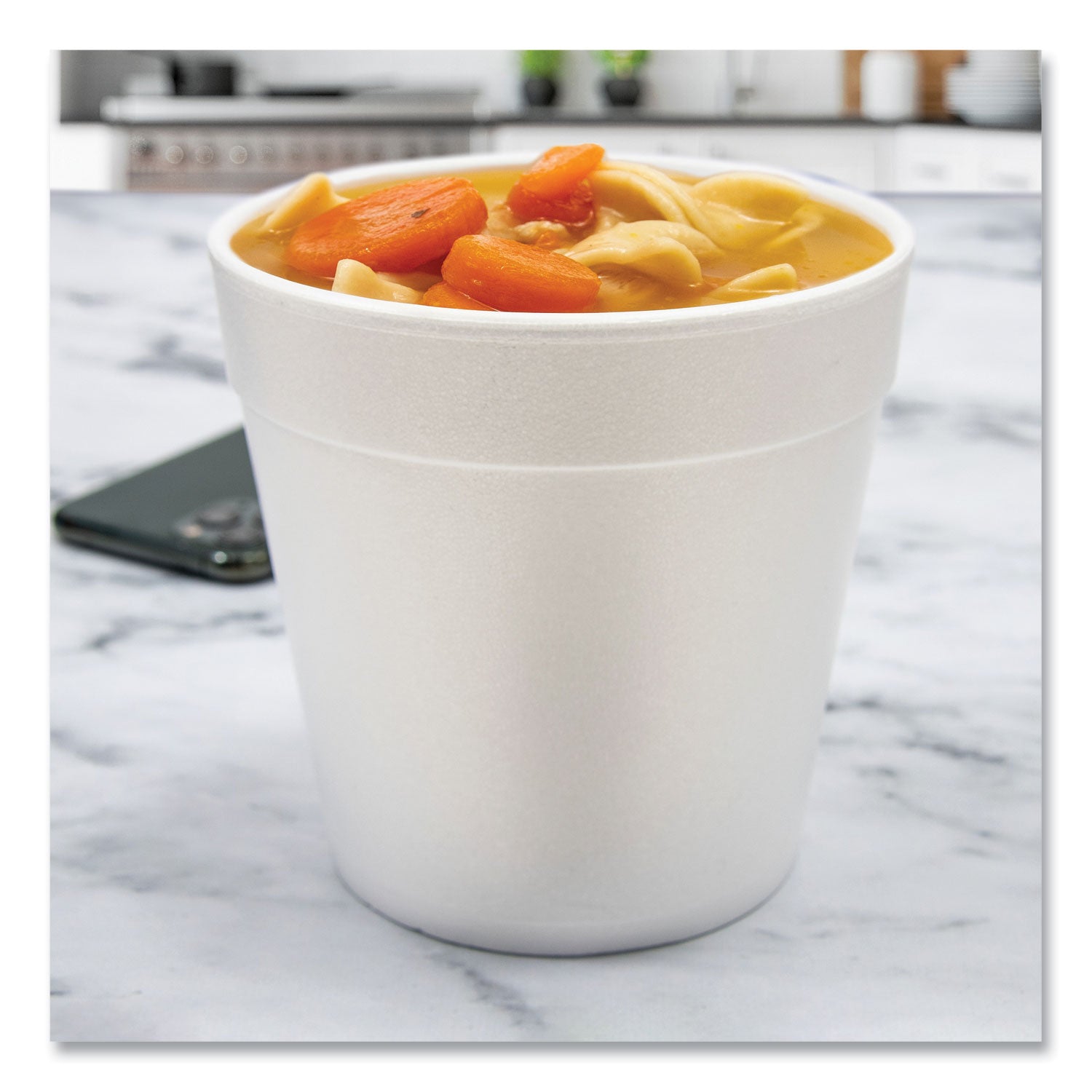 Foam Containers, 32 oz, White, 25/Bag, 20 Bags/Carton