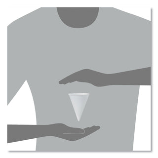 Cone Water Cups, ProPlanet Seal, Cold, Paper, 4.25 oz, Rolled Rim, White, 200/Bag, 25 Bags/Carton