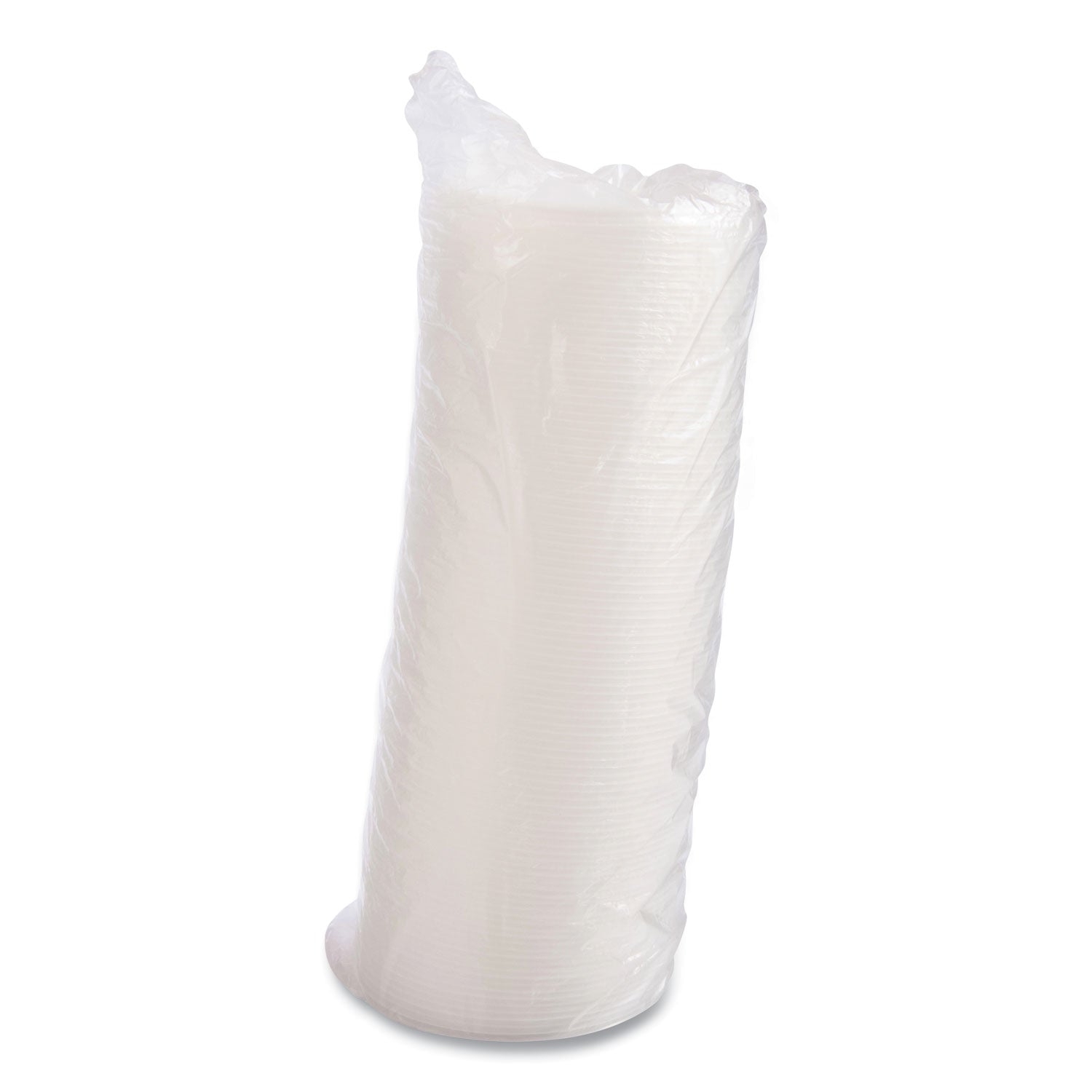 Plastic Lids for Foam Containers, Flat, Vented, Fits 24-32 oz, Translucent, 100/Pack, 5 Packs/Carton