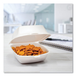 Foam Hinged Lid Containers, 5.38 x 5.5 x 2.88, White, 500/Carton