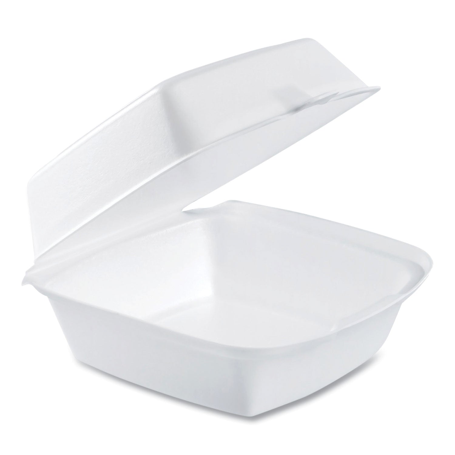 Foam Hinged Lid Containers, 6 x 5.78 x 3, White, 500/Carton - 