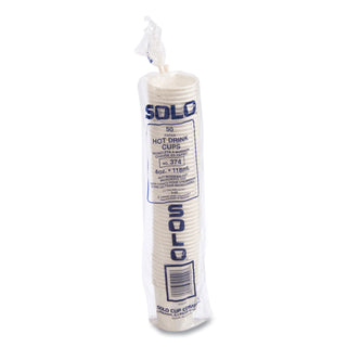 Single-Sided Poly Paper Hot Cups, 4 oz, White, 50 Bag, 20 Bags/Carton