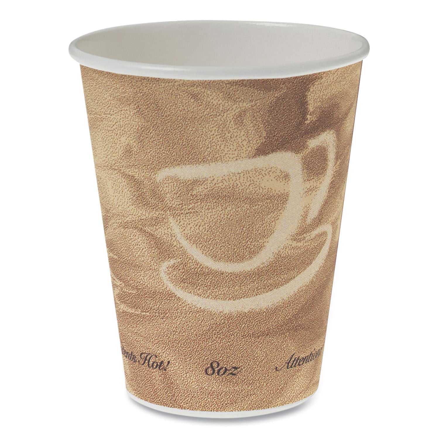 mistique-polycoated-hot-paper-cups-8-oz-printed-brown-50-sleeve-20-sleeves-carton_scc378ms - 1