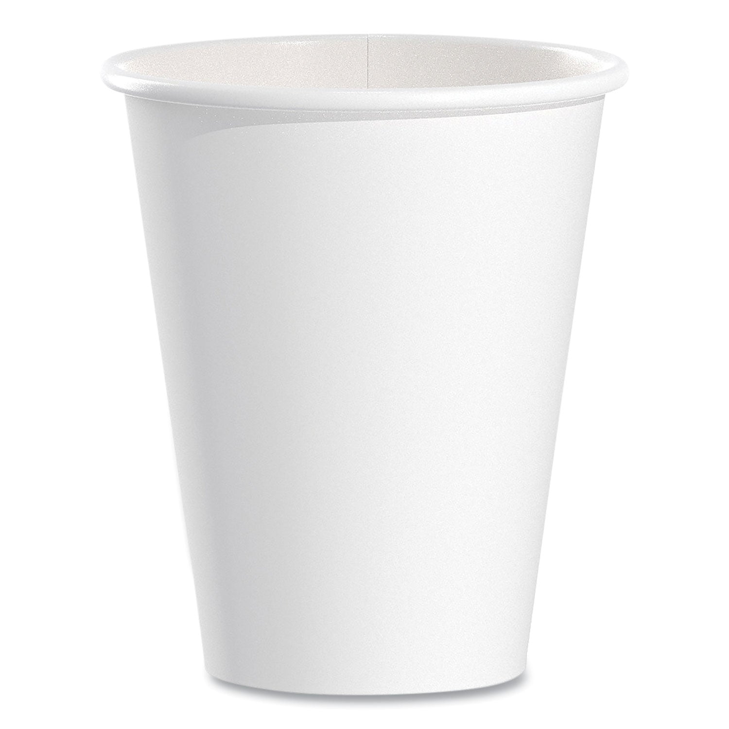 Single-Sided Poly Paper Hot Cups, 8 oz, White, 50/Bag, 20 Bags/Carton - 