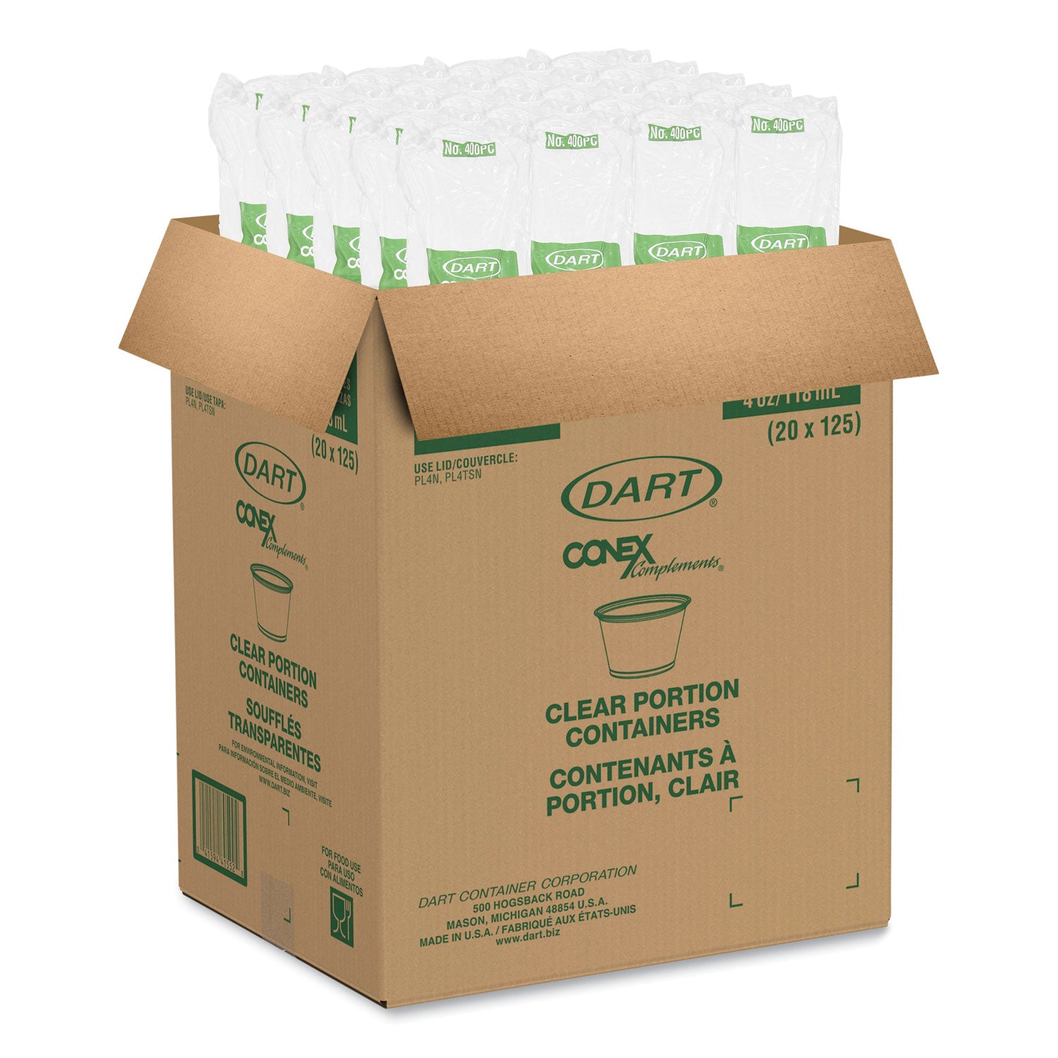 Conex Complements Portion/Medicine Cups, 4 oz, Clear, 125/Bag, 20 Bags/Carton - 