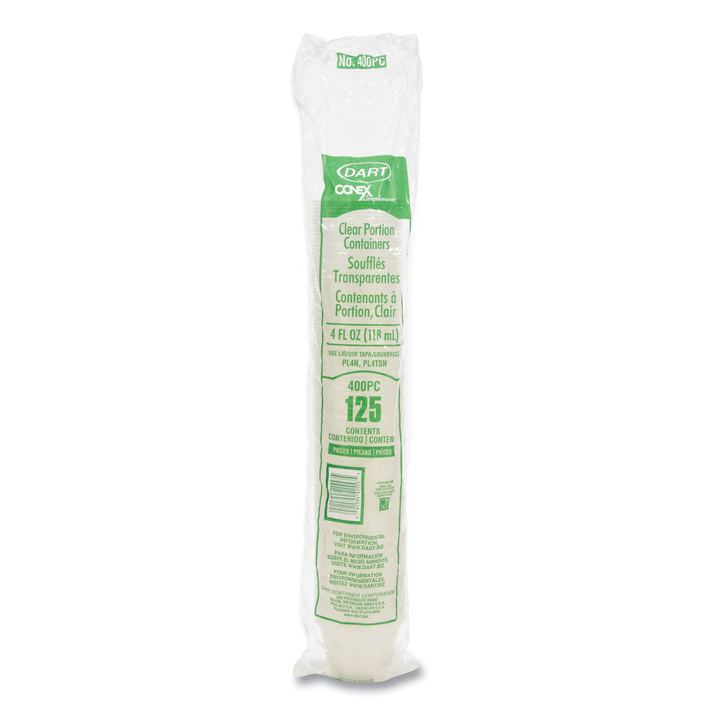 Conex Complements Portion/Medicine Cups, 4 oz, Clear, 125/Bag, 20 Bags/Carton